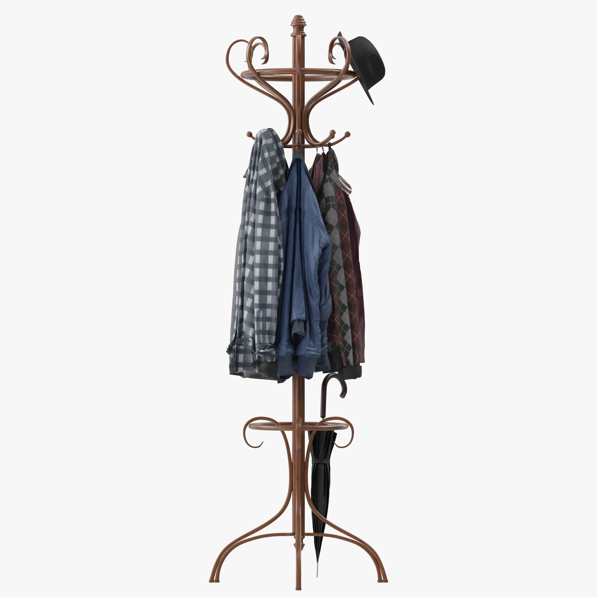 Bentwood Hat and Coat Stand  3D model_3