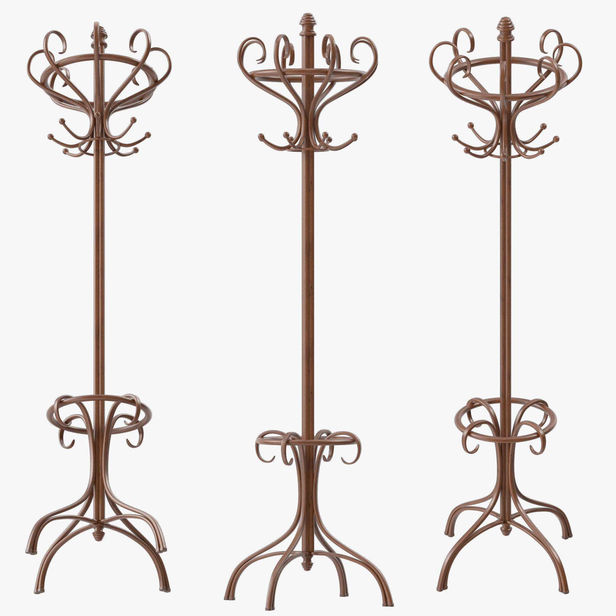 Bentwood Hat and Coat Stand  3D model_2