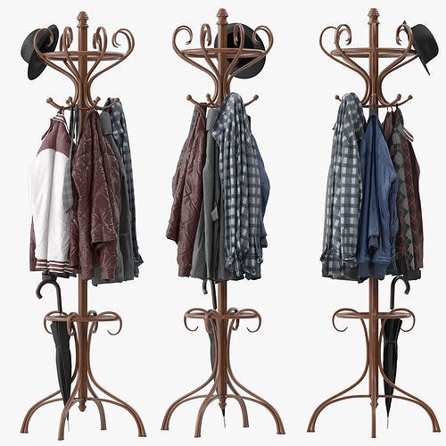 Bentwood Hat and Coat Stand  3D model