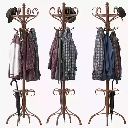 Bentwood Hat and Coat Stand  3D model