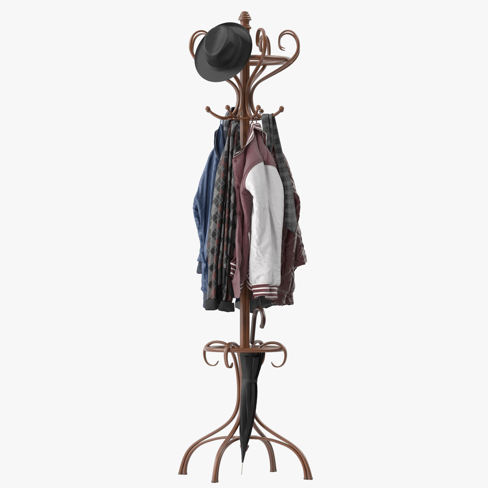 Bentwood Hat and Coat Stand  3D model_10