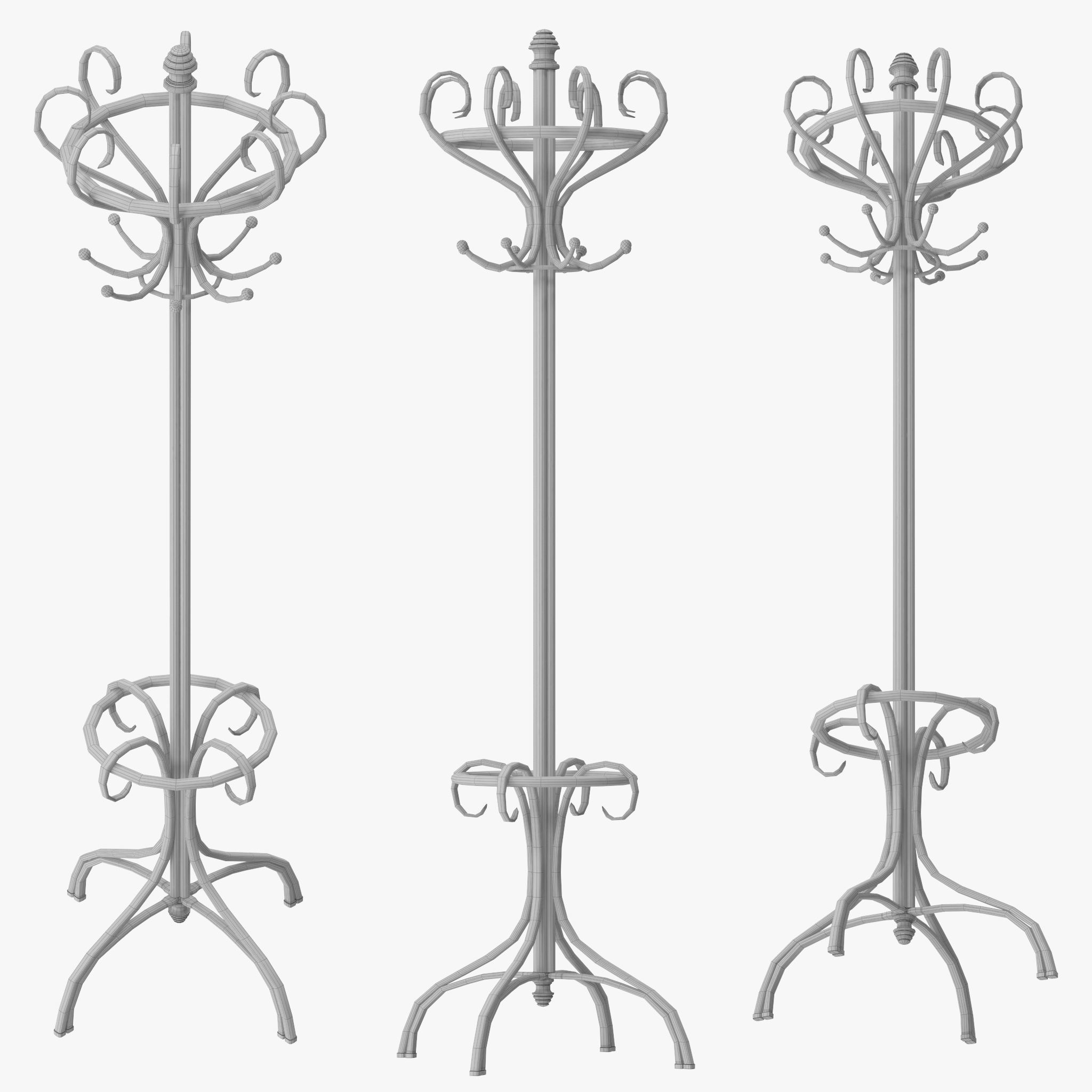 Bentwood Hat and Coat Stand  3D model_16