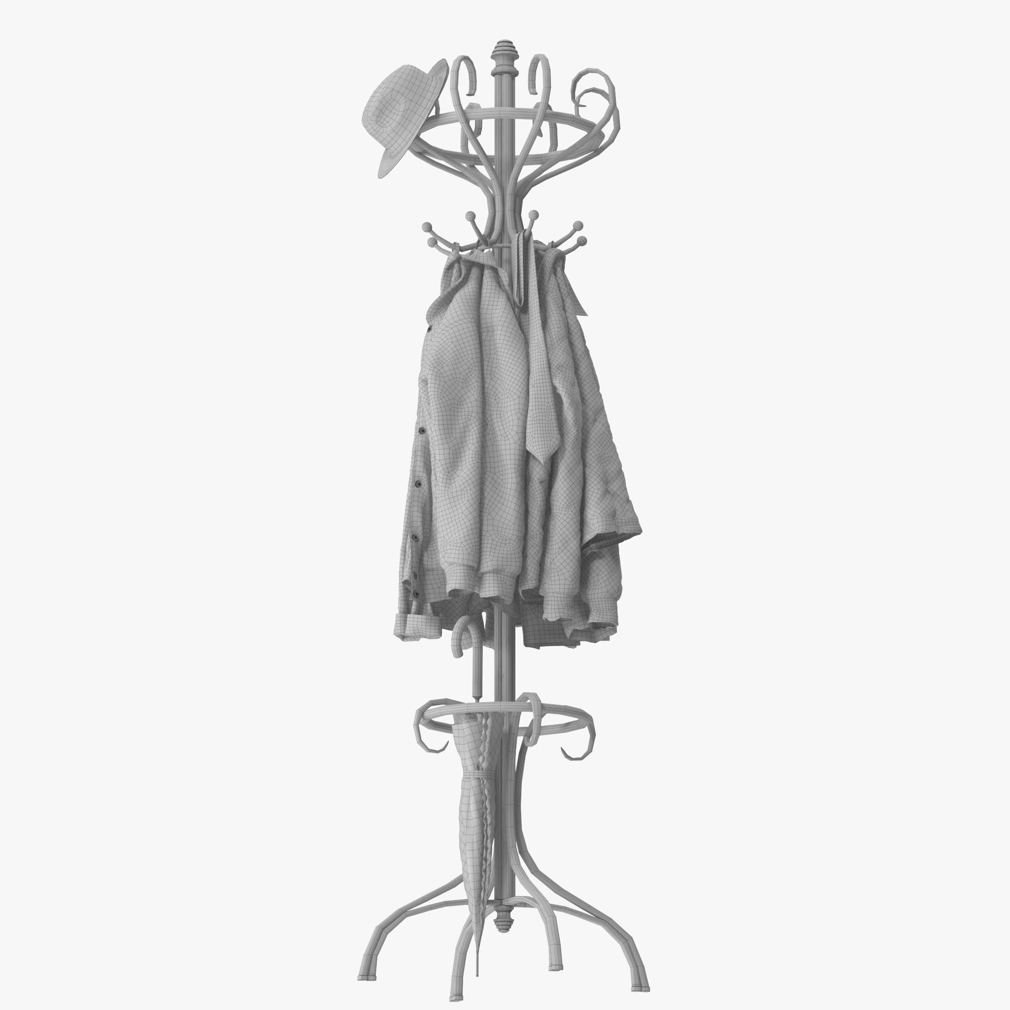 Bentwood Hat and Coat Stand  3D model_19