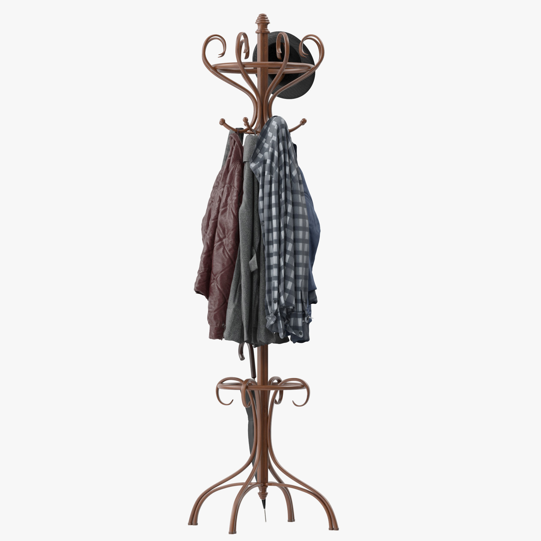 Bentwood Hat and Coat Stand  3D model_4