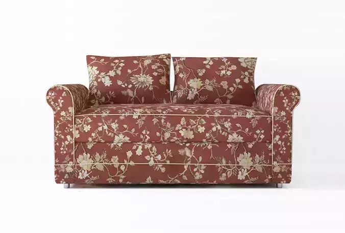 Low poly fabric sofa in a slightly primitive style