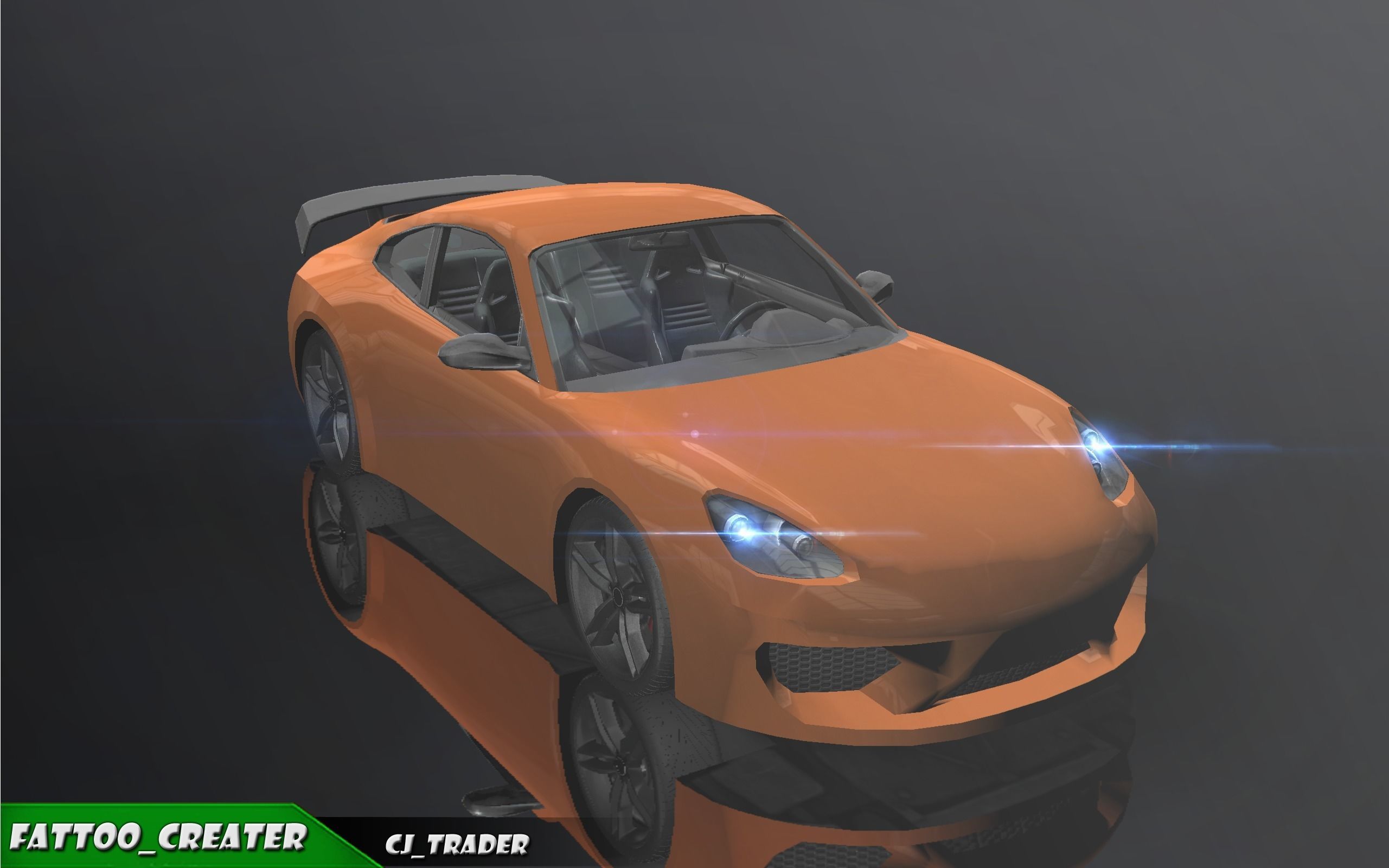 Low-Poly Car Racing Concept 3D Model Low-poly 3D model_1