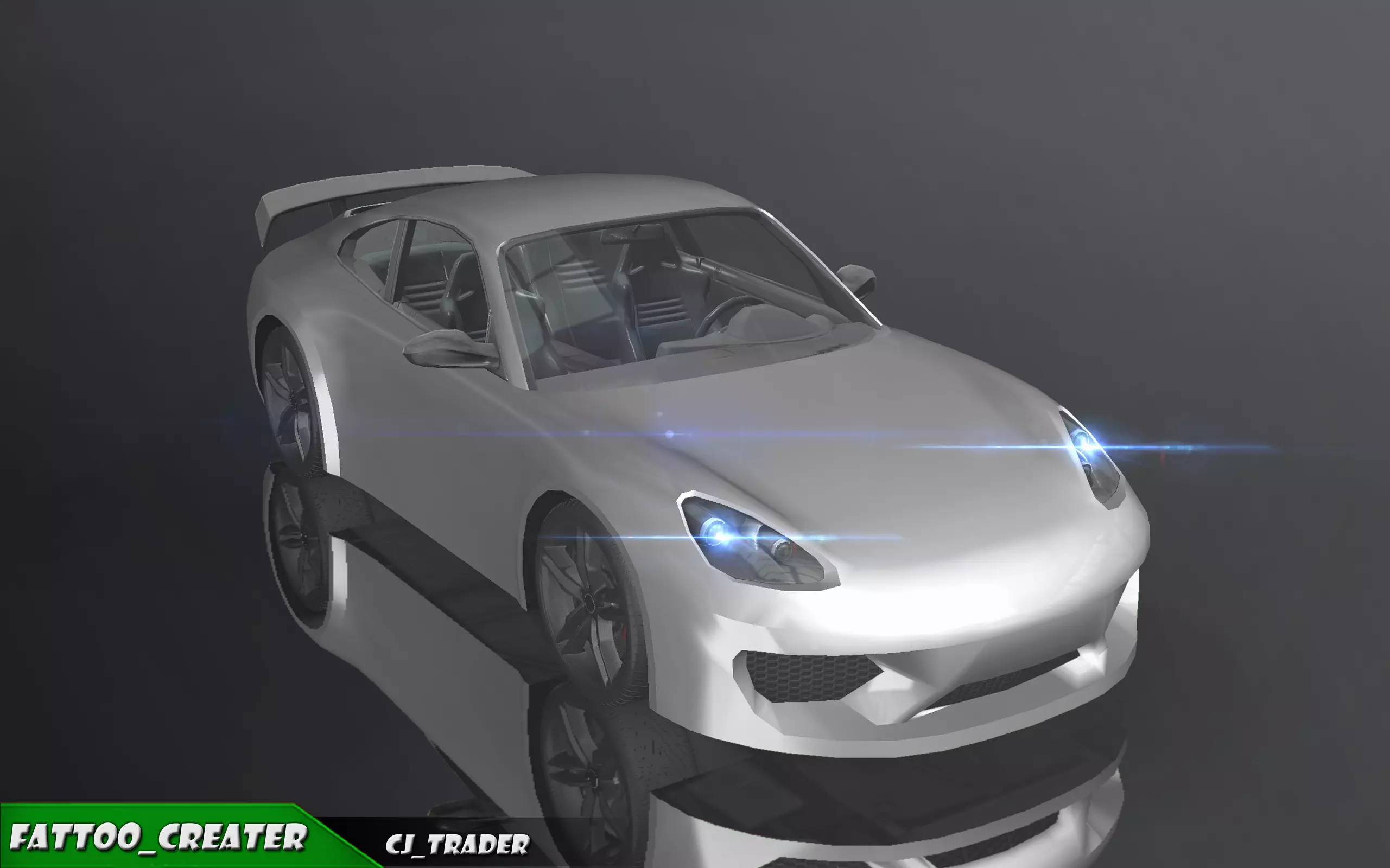 Low-Poly Car Racing Concept 3D Model Low-poly 3D model_0