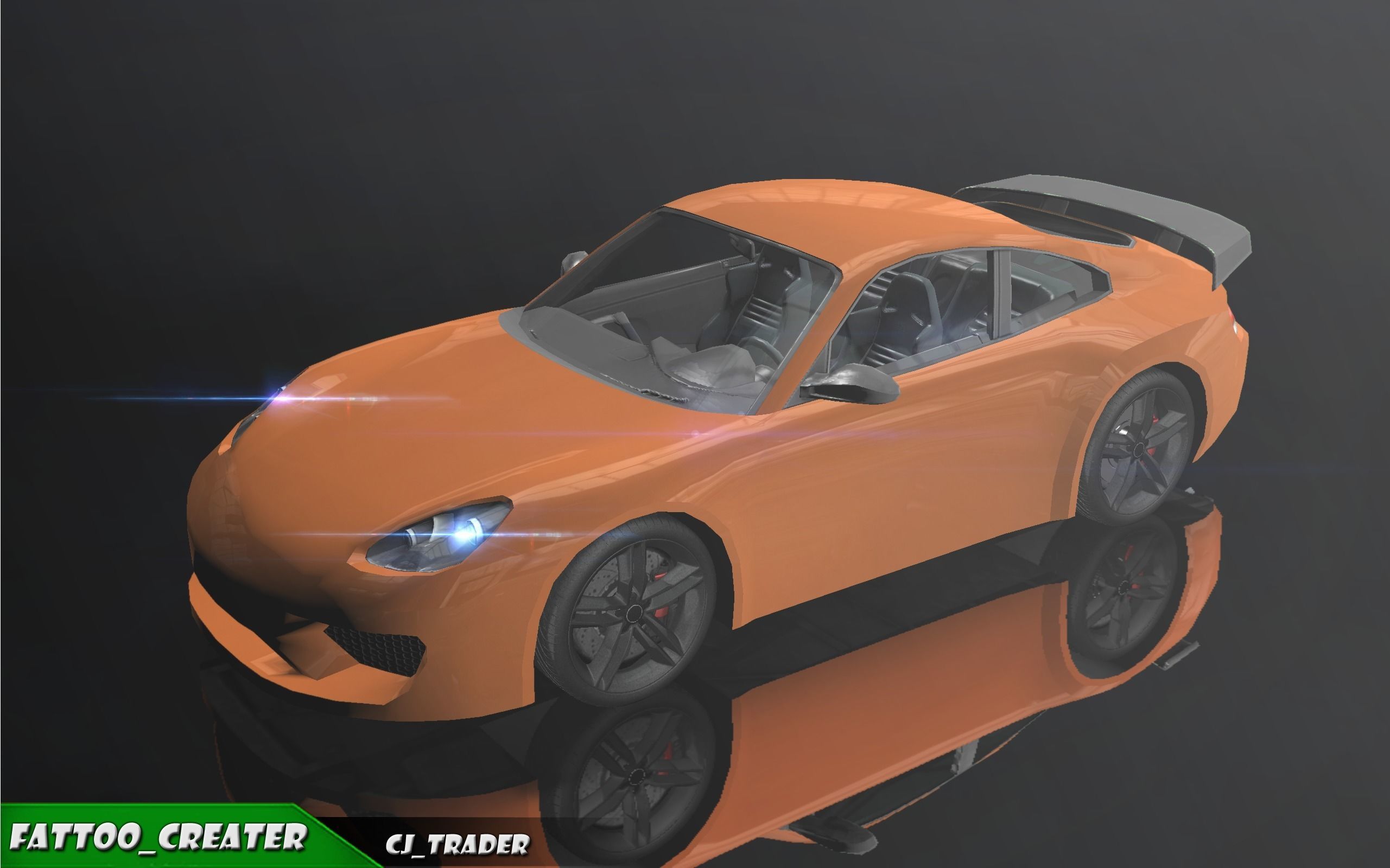 Low-Poly Car Racing Concept 3D Model Low-poly 3D model_2