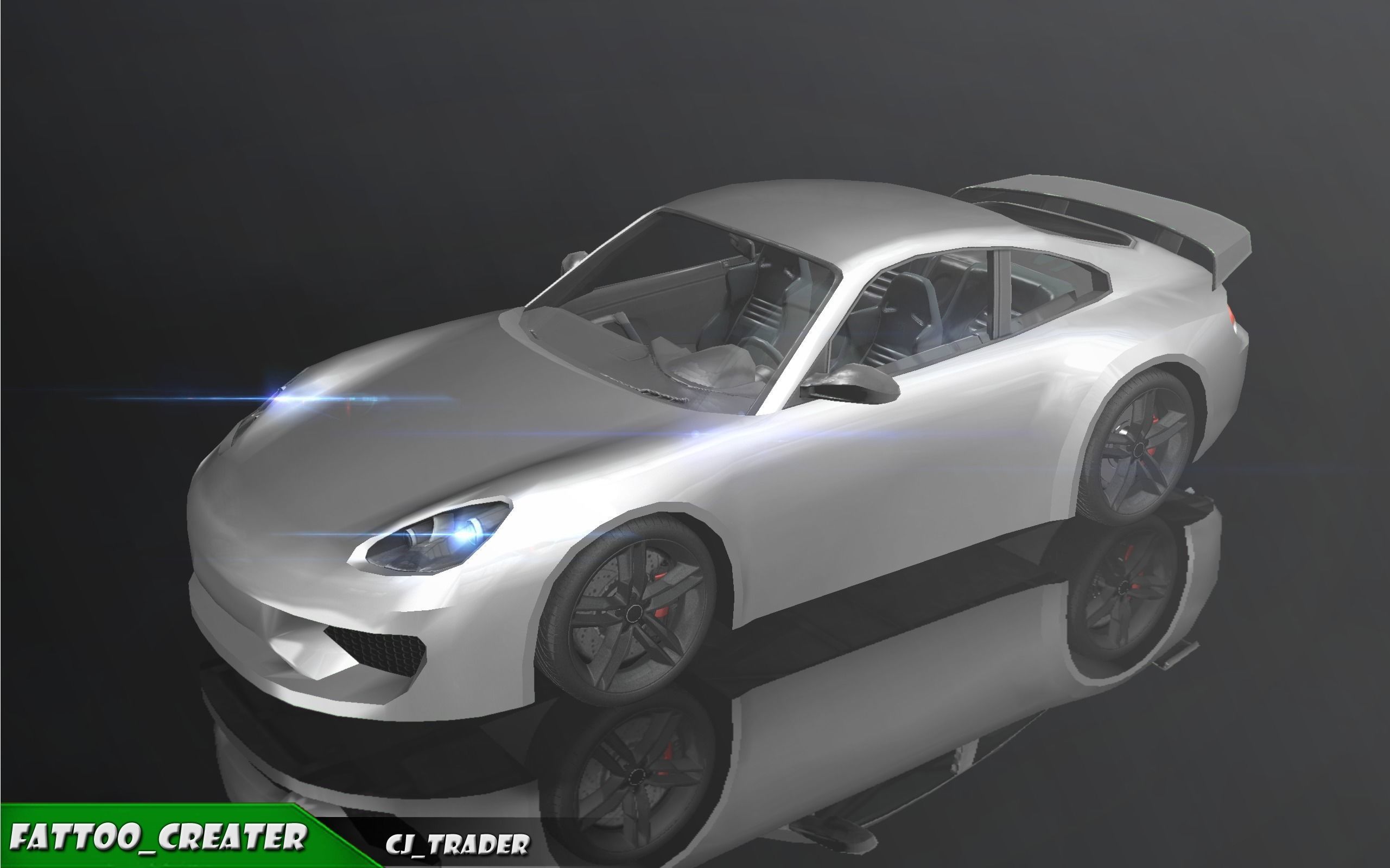 Low-Poly Car Racing Concept 3D Model Low-poly 3D model_3