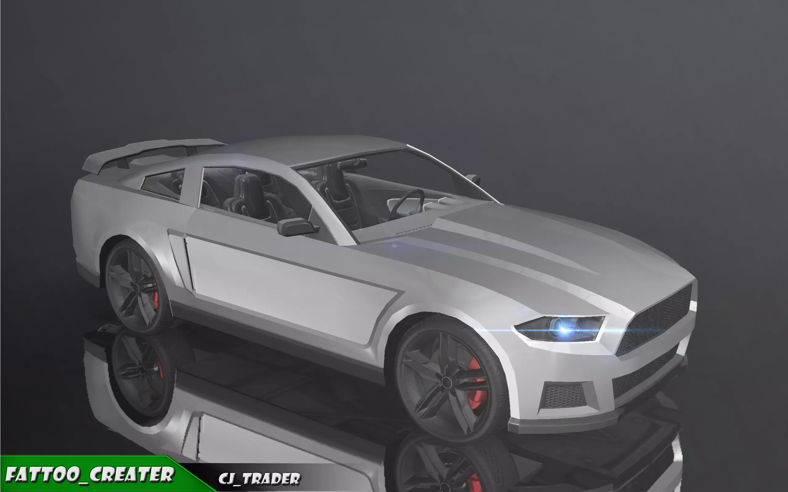 Low-Poly Car Racing Concept Lowpoly 3D Model Low-poly 3D model_0