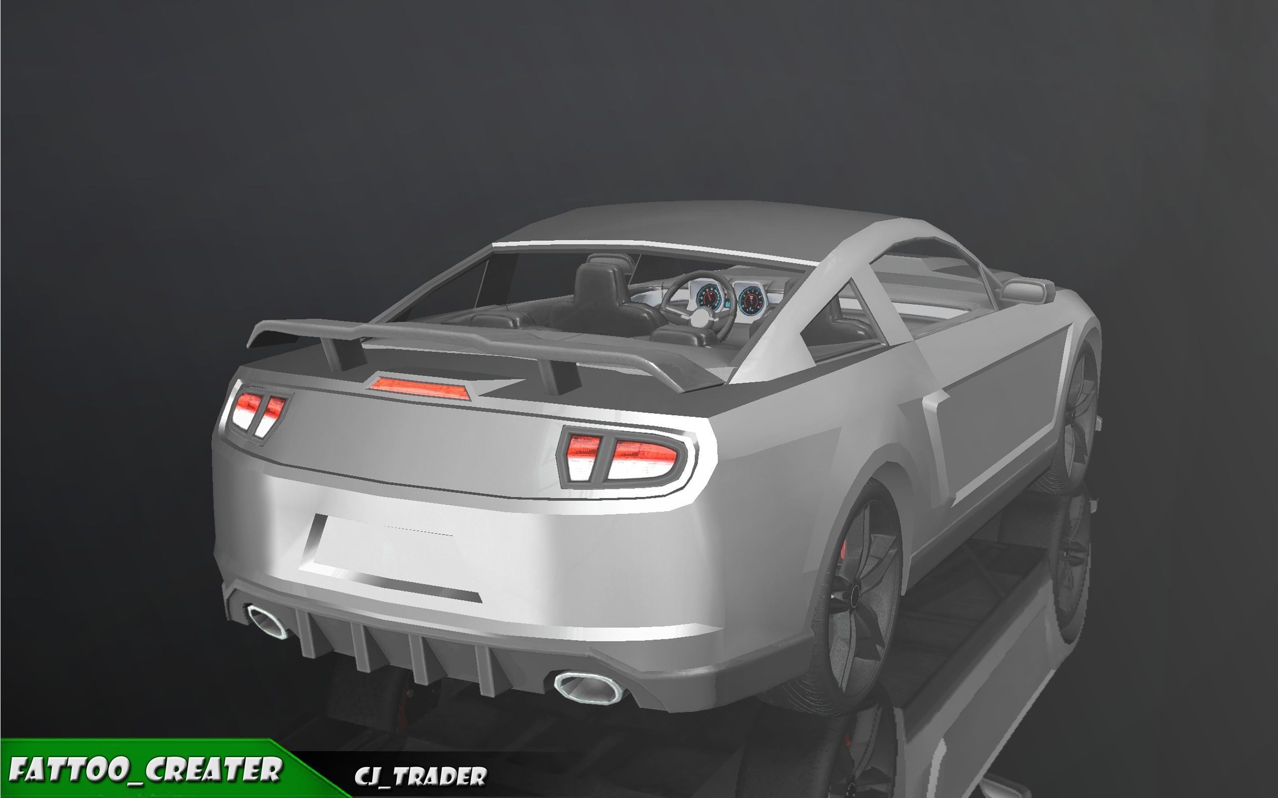 Low-Poly Car Racing Concept Lowpoly 3D Model Low-poly 3D model_2