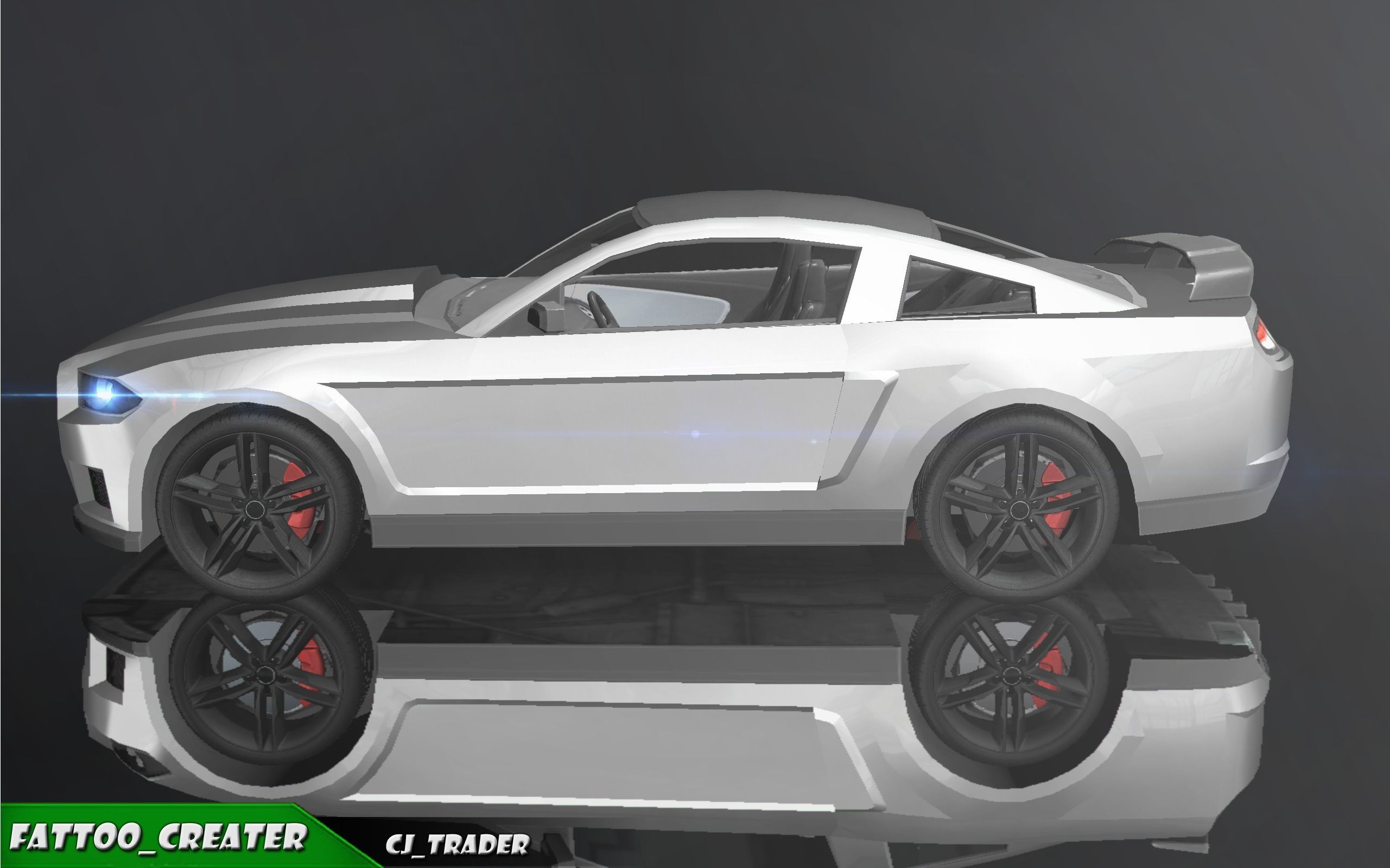 Low-Poly Car Racing Concept Lowpoly 3D Model Low-poly 3D model_6