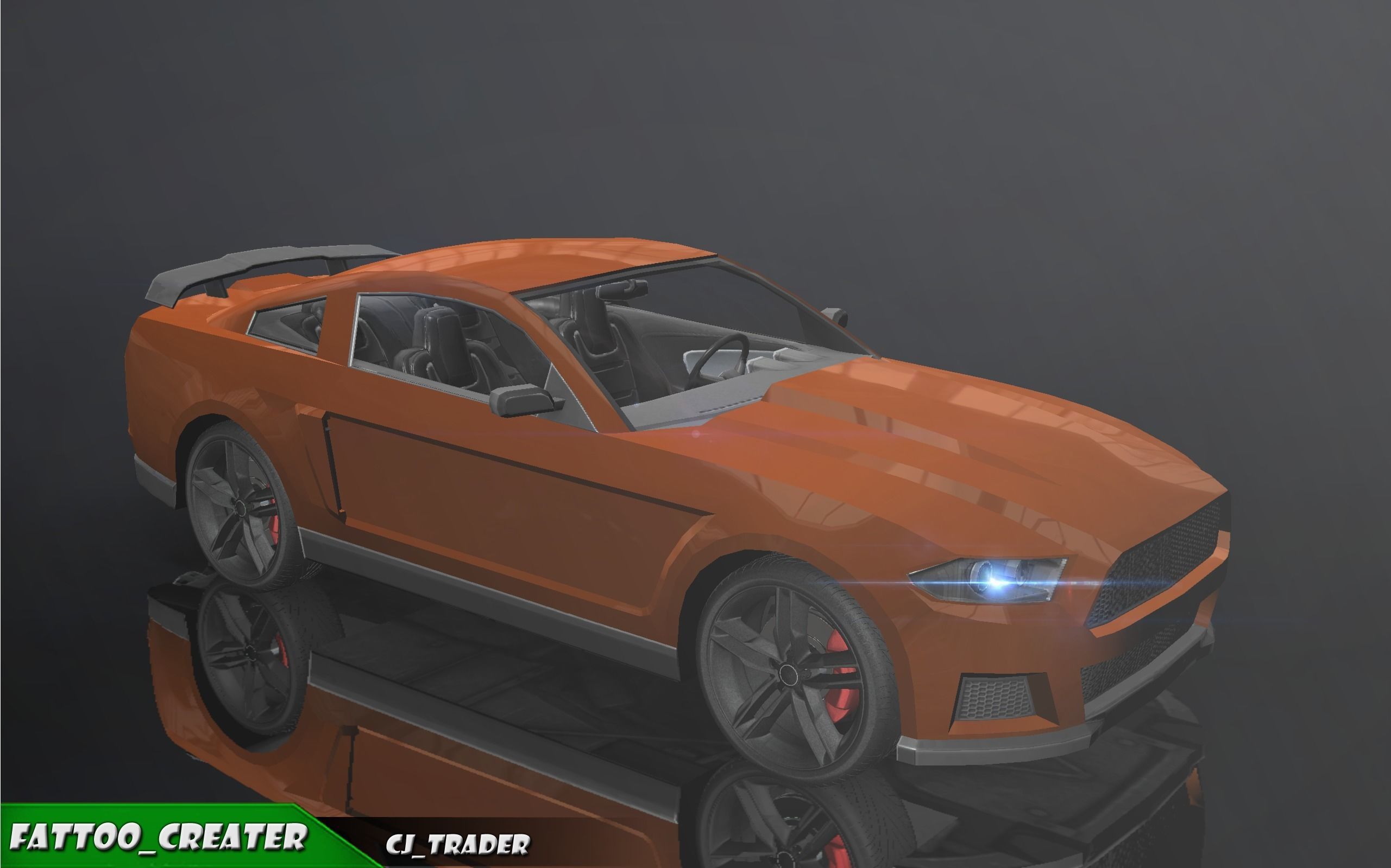 Low-Poly Car Racing Concept Lowpoly 3D Model Low-poly 3D model_1