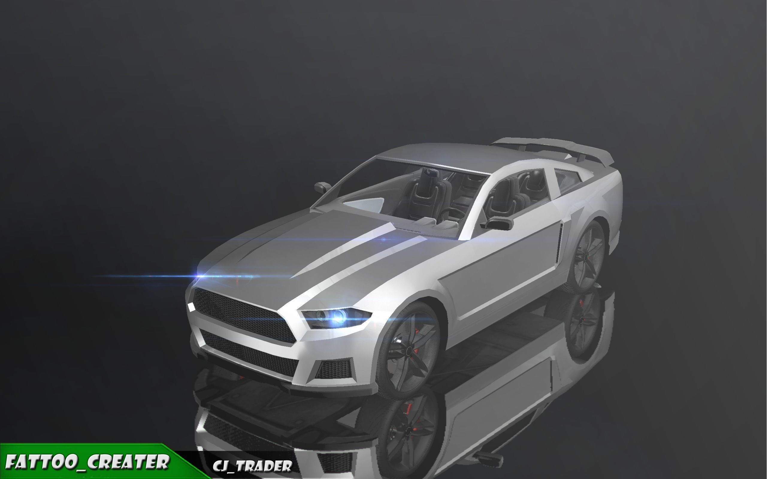 Low-Poly Car Racing Concept Lowpoly 3D Model Low-poly 3D model_4