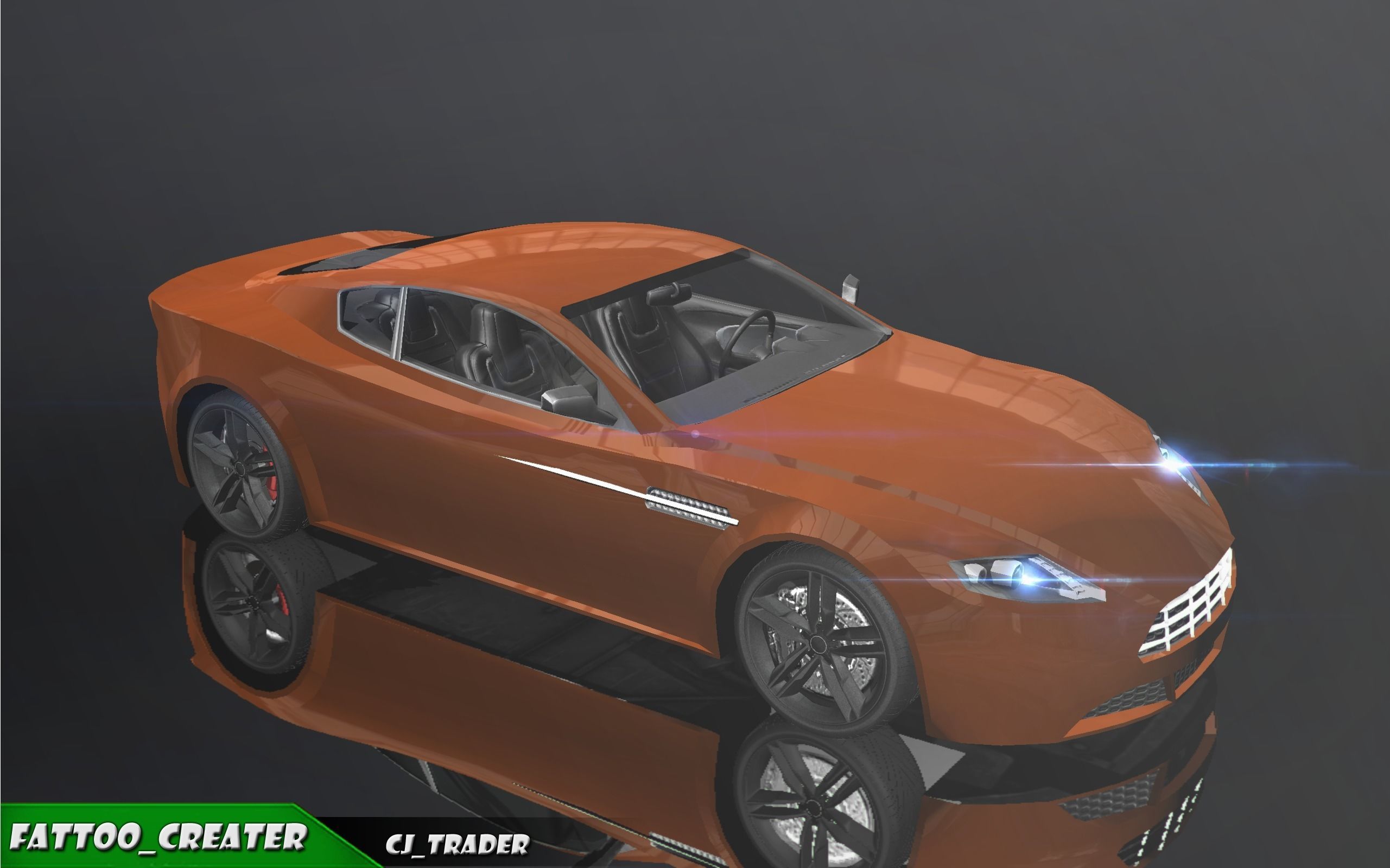 Low-Poly Car Racing  Aston Martin V8 Vantage Lowpoly 3D Model Low-poly 3D model_1