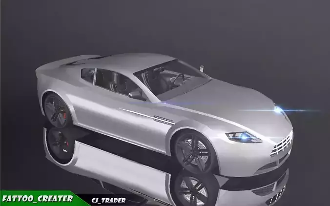 Low-Poly Car Racing  Aston Martin V8 Vantage Lowpoly 3D Model Low-poly 3D model