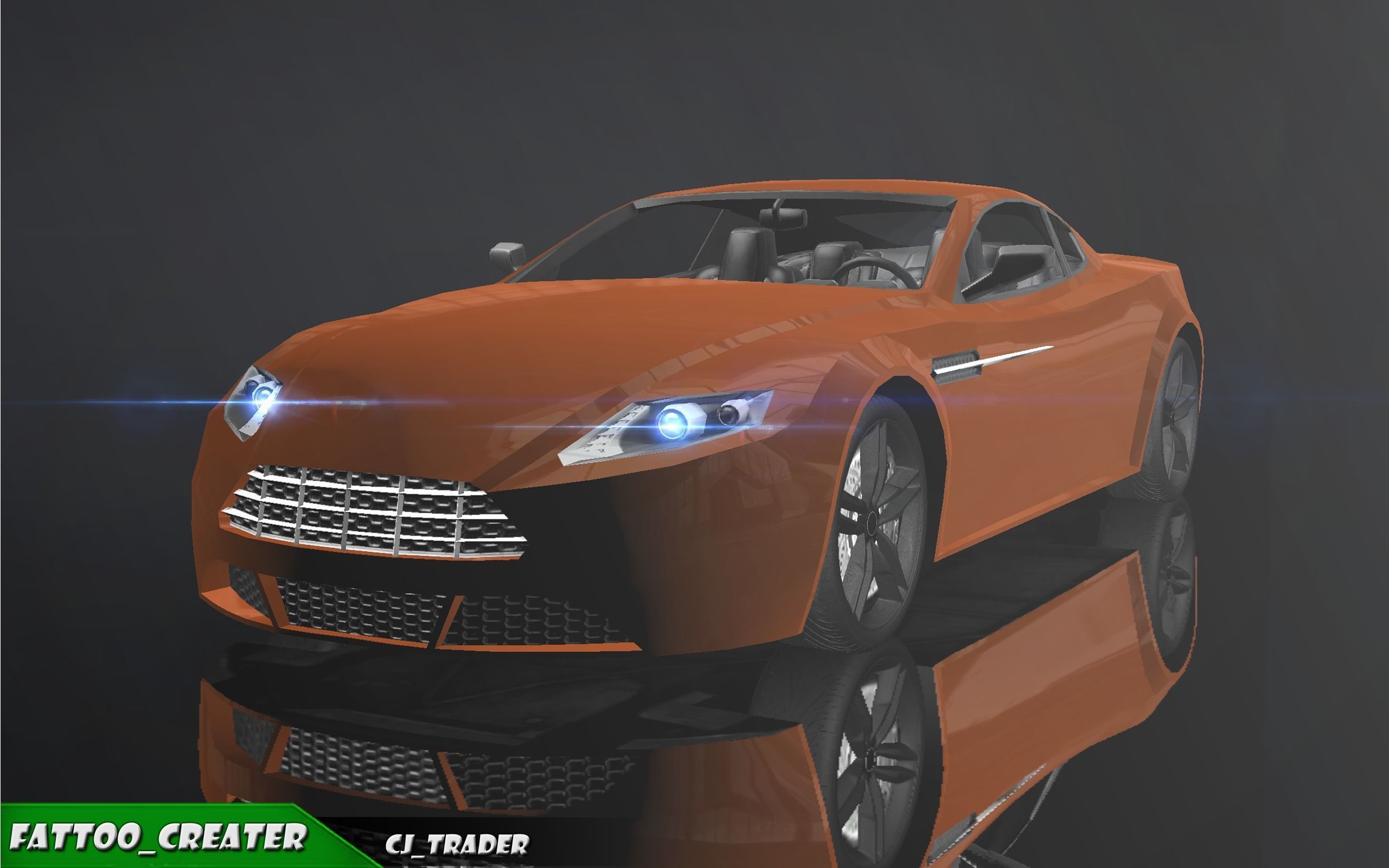 Low-Poly Car Racing  Aston Martin V8 Vantage Lowpoly 3D Model Low-poly 3D model_10