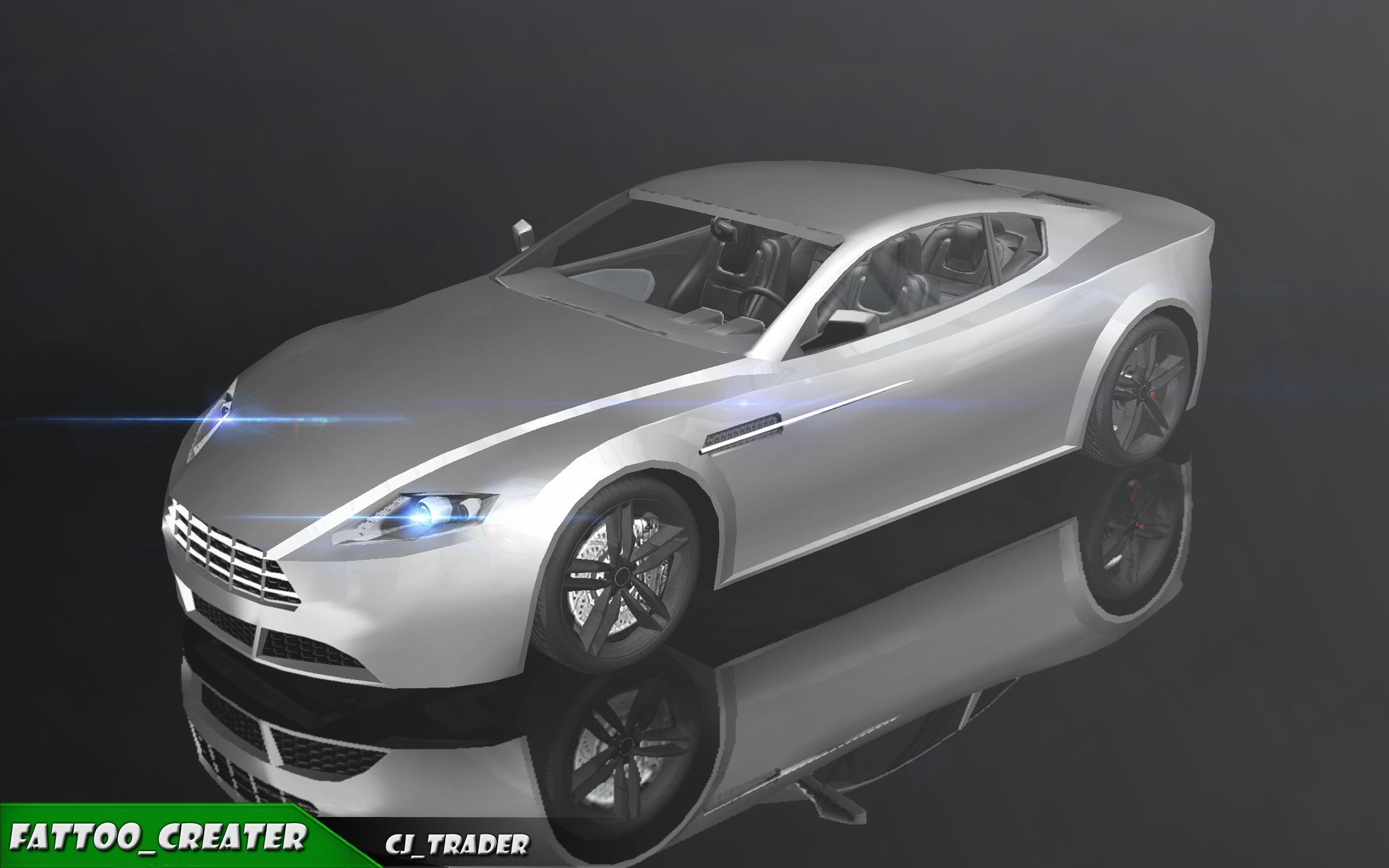 Low-Poly Car Racing  Aston Martin V8 Vantage Lowpoly 3D Model Low-poly 3D model_3