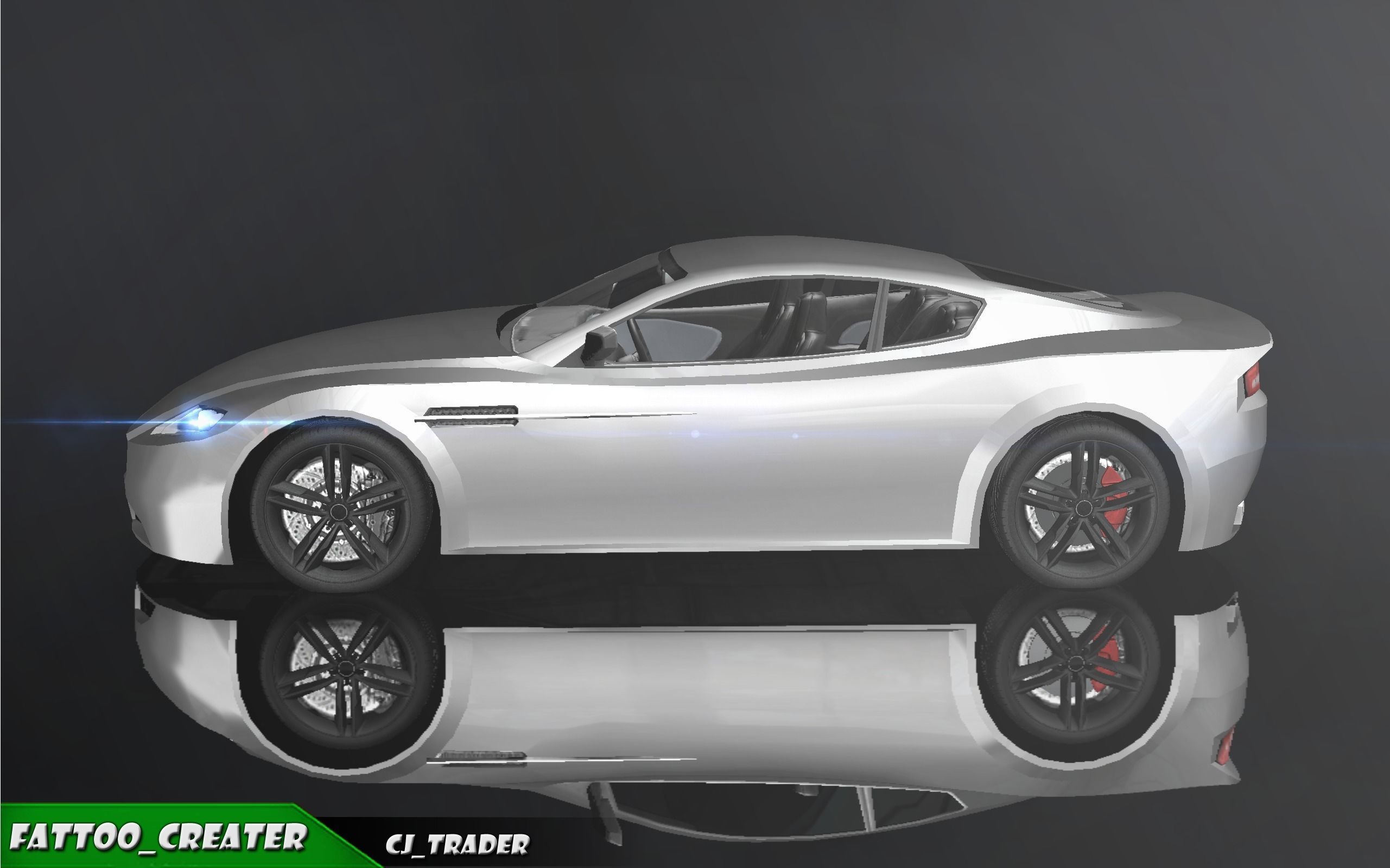 Low-Poly Car Racing  Aston Martin V8 Vantage Lowpoly 3D Model Low-poly 3D model_4
