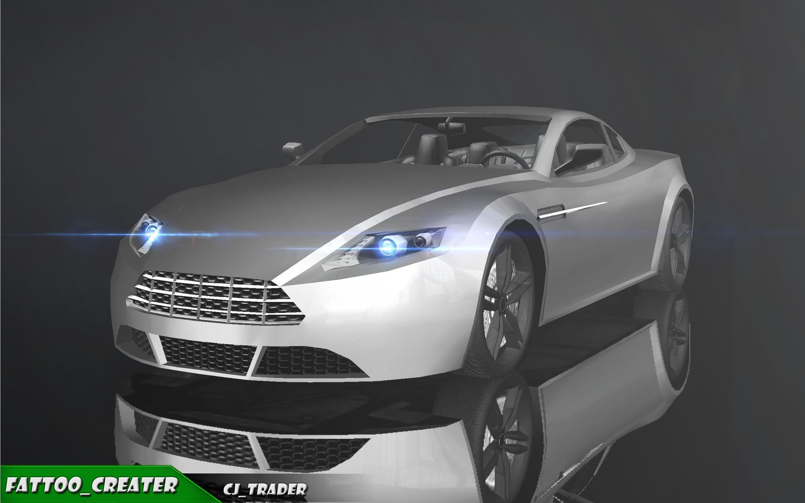 Low-Poly Car Racing  Aston Martin V8 Vantage Lowpoly 3D Model Low-poly 3D model_2