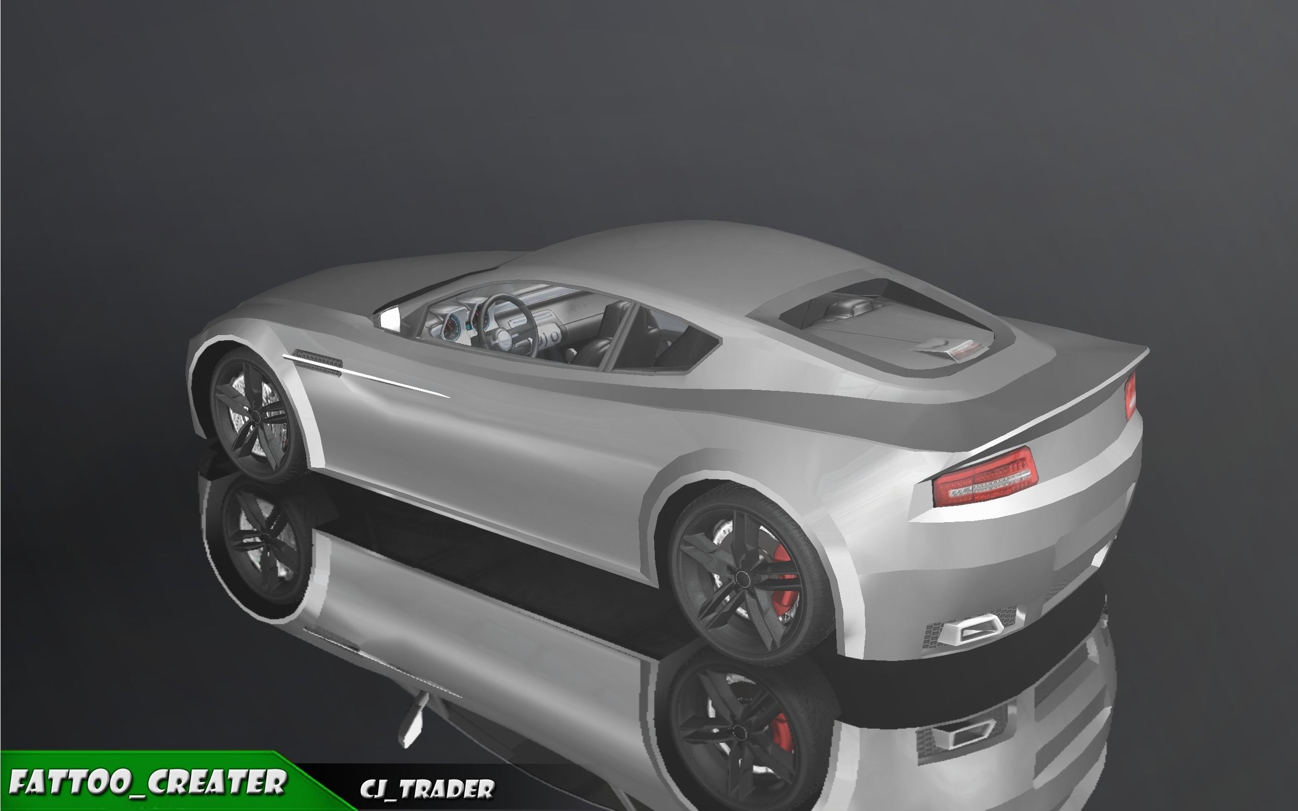 Low-Poly Car Racing  Aston Martin V8 Vantage Lowpoly 3D Model Low-poly 3D model_5