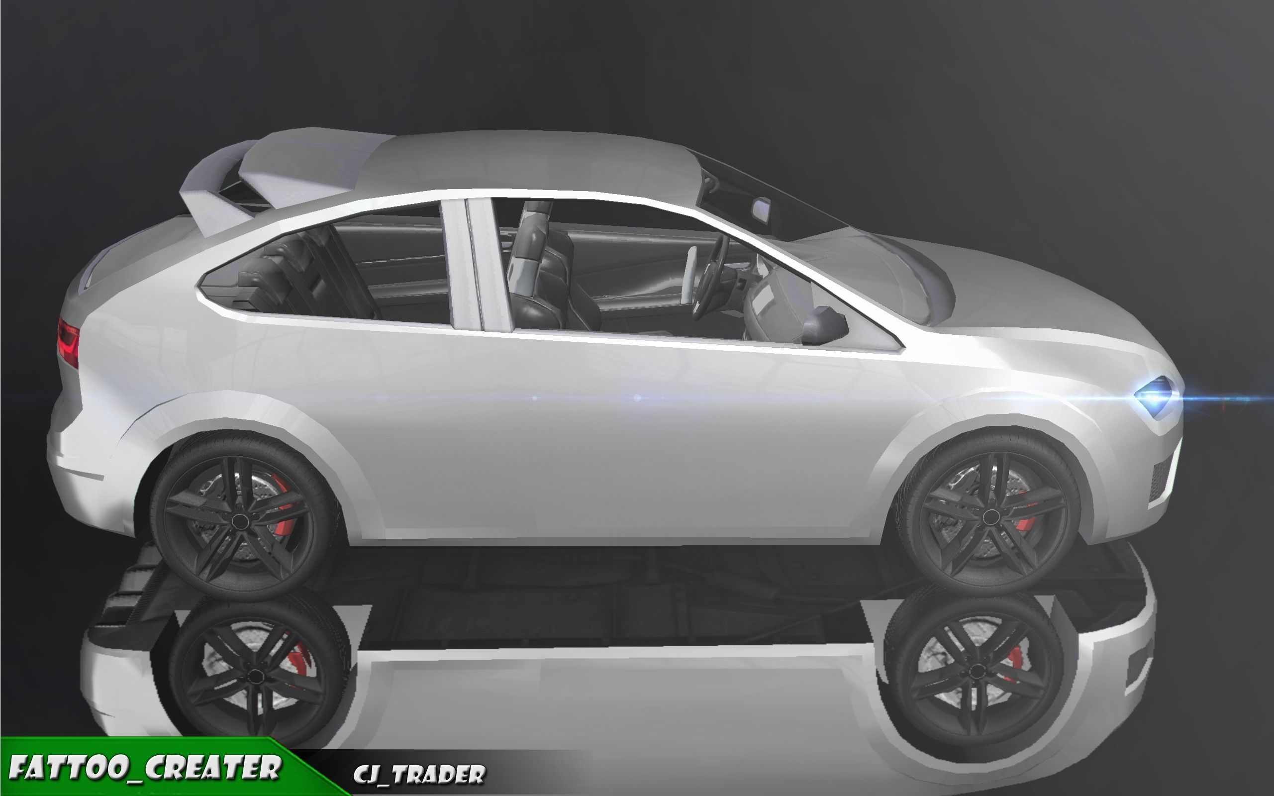 Low-Poly Car Racing Concept Simple 3D Model Low-poly 3D model_2