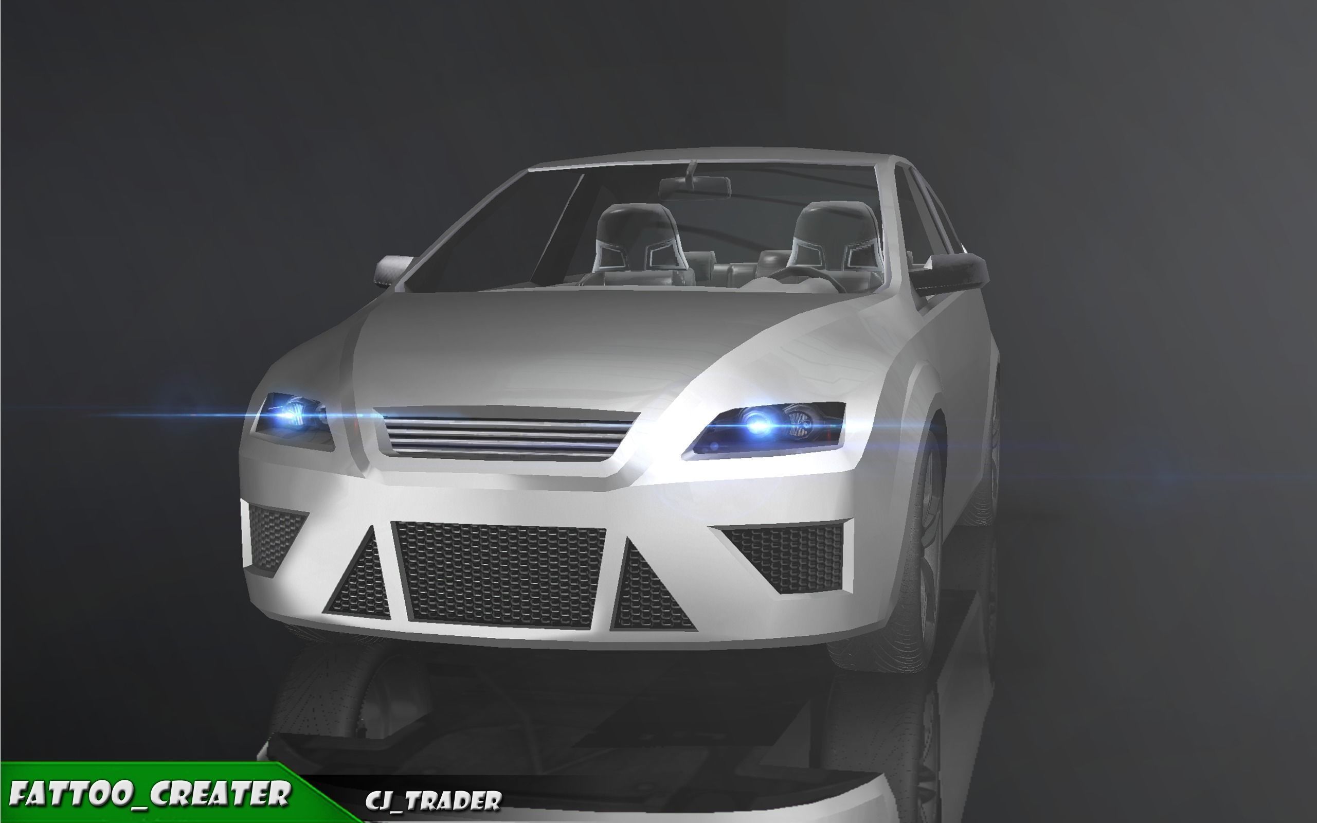 Low-Poly Car Racing Concept Simple 3D Model Low-poly 3D model_1