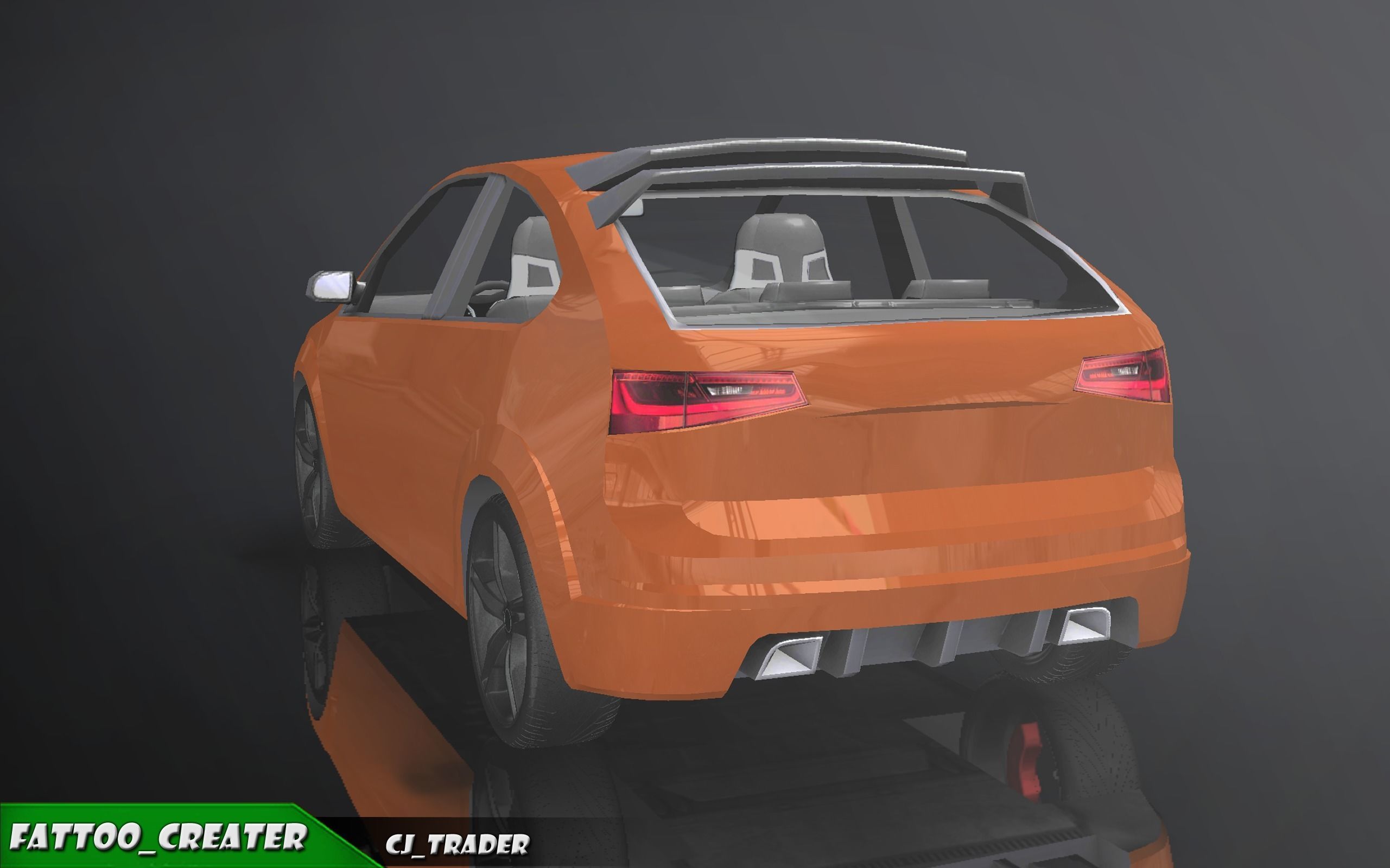 Low-Poly Car Racing Concept Simple 3D Model Low-poly 3D model_6