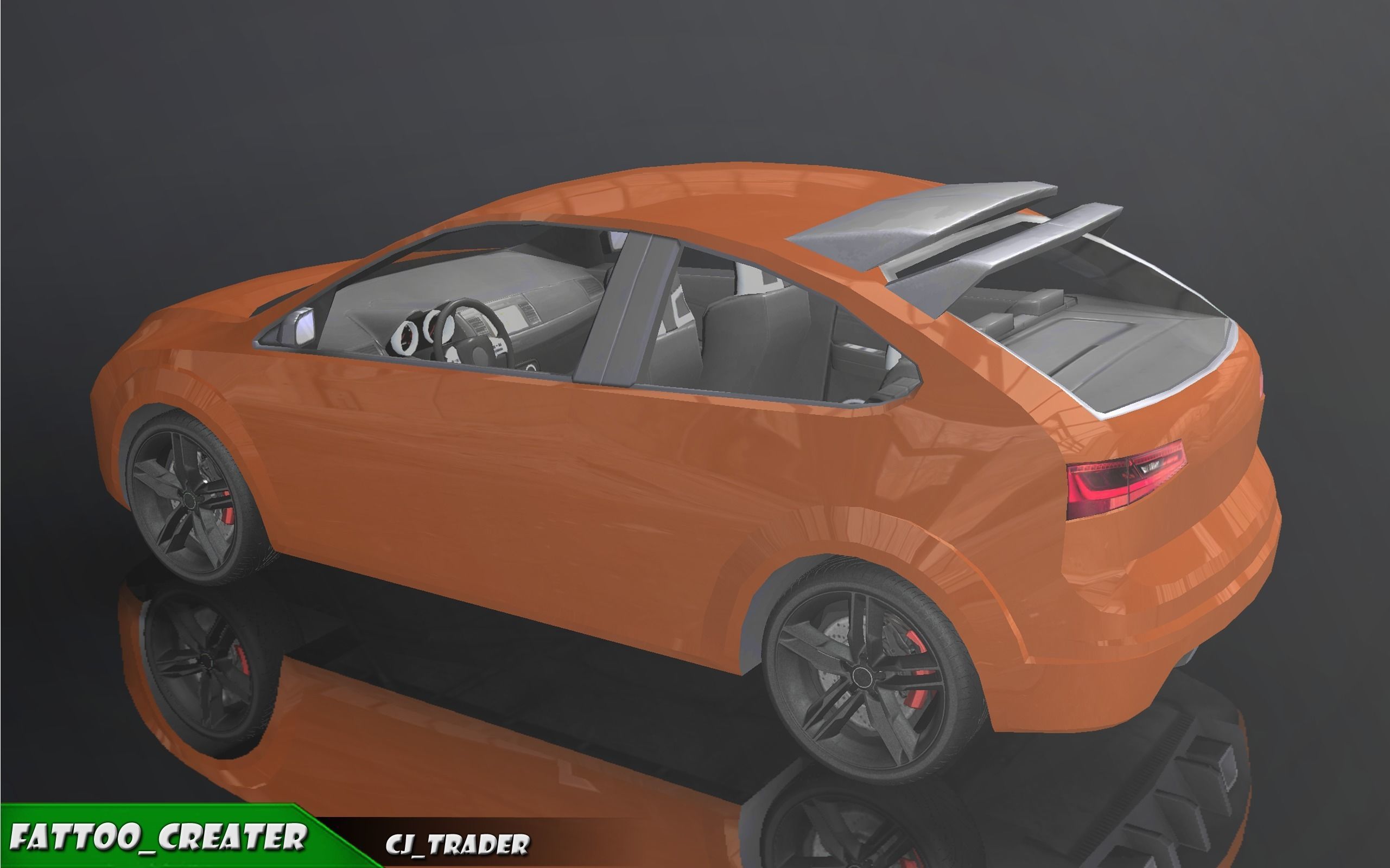 Low-Poly Car Racing Concept Simple 3D Model Low-poly 3D model_3