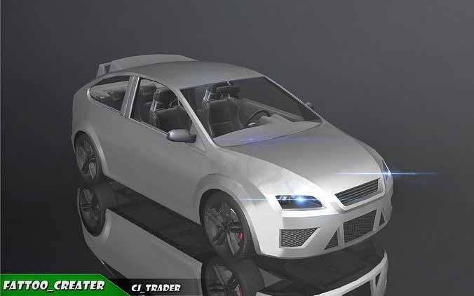 Low-Poly Car Racing  Concept Simple 3D Model Low-poly 3D model