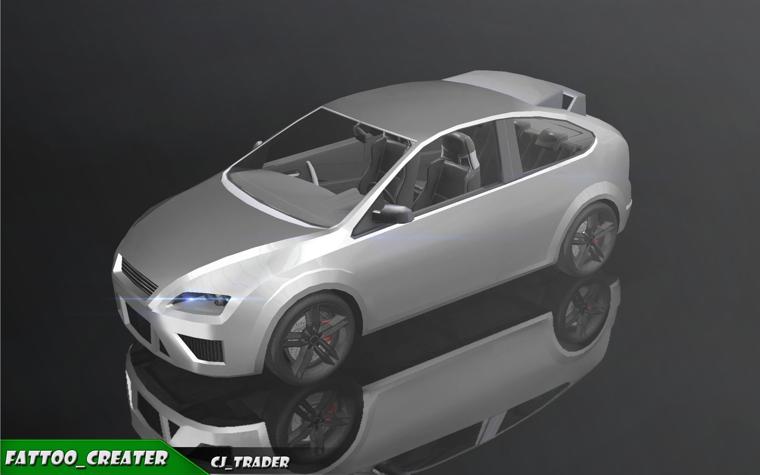 Low-Poly Car Racing Concept Simple 3D Model Low-poly 3D model_7