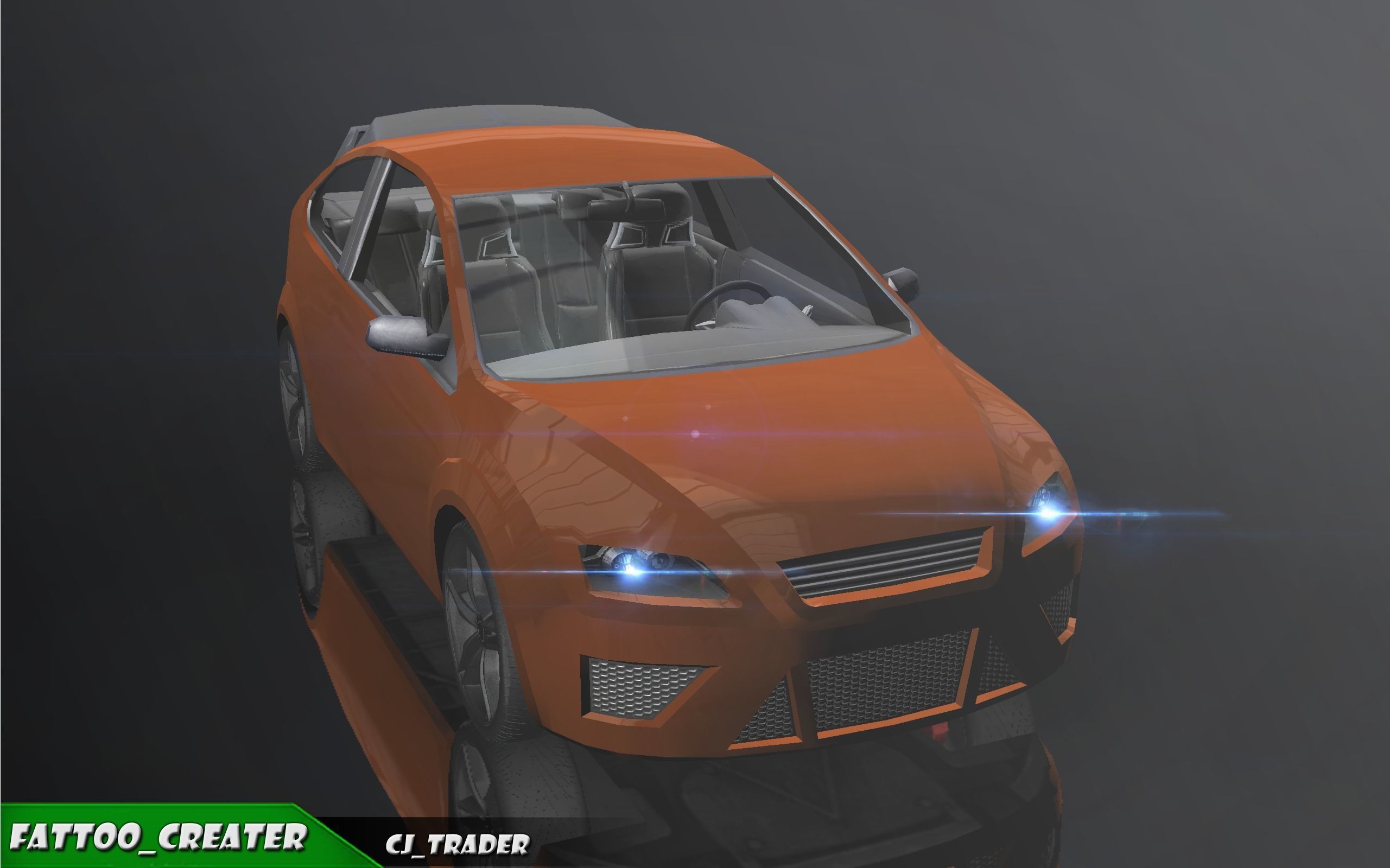 Low-Poly Car Racing Concept Simple 3D Model Low-poly 3D model_4