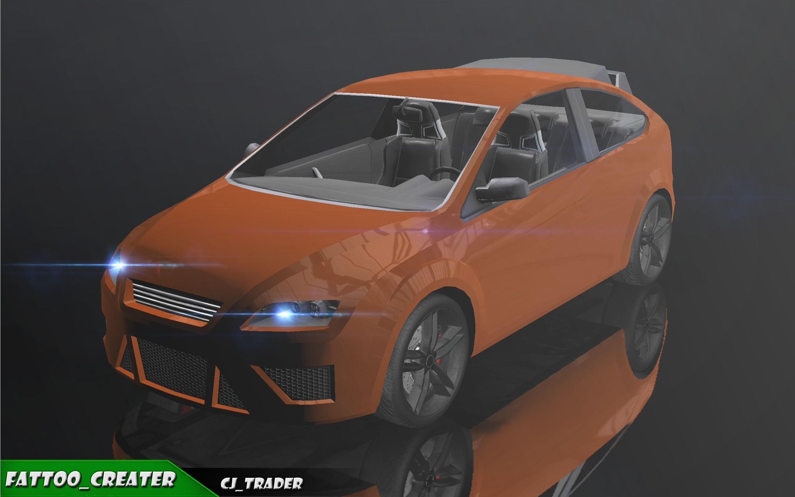 Low-Poly Car Racing Concept Simple 3D Model Low-poly 3D model_9