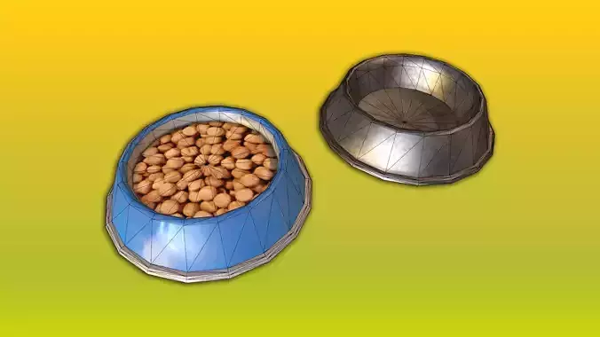 Dog Food Bowl Game Ready Model Low-poly 3D model