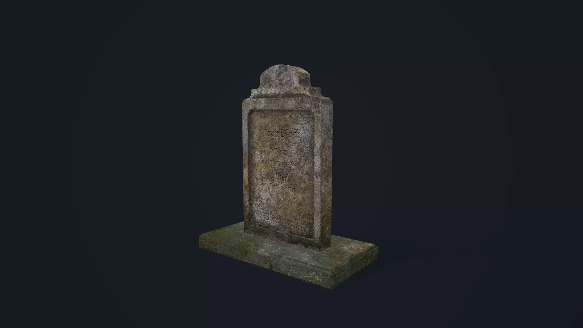 Gravestone 3 Low-poly 3D model_0