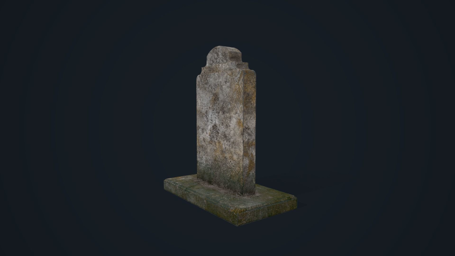 Gravestone 3 Low-poly 3D model_6