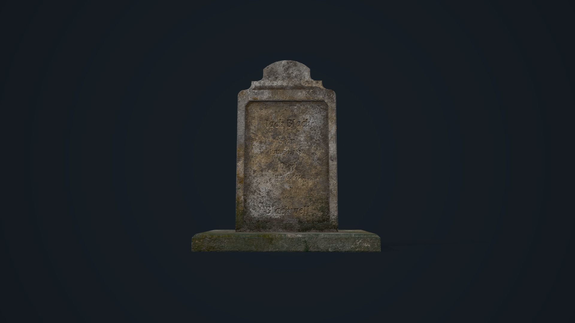 Gravestone 3 Low-poly 3D model_9