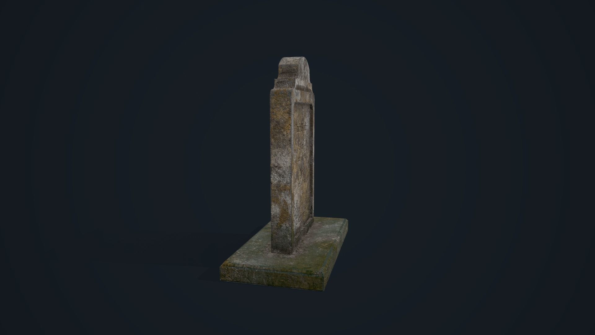 Gravestone 3 Low-poly 3D model_7