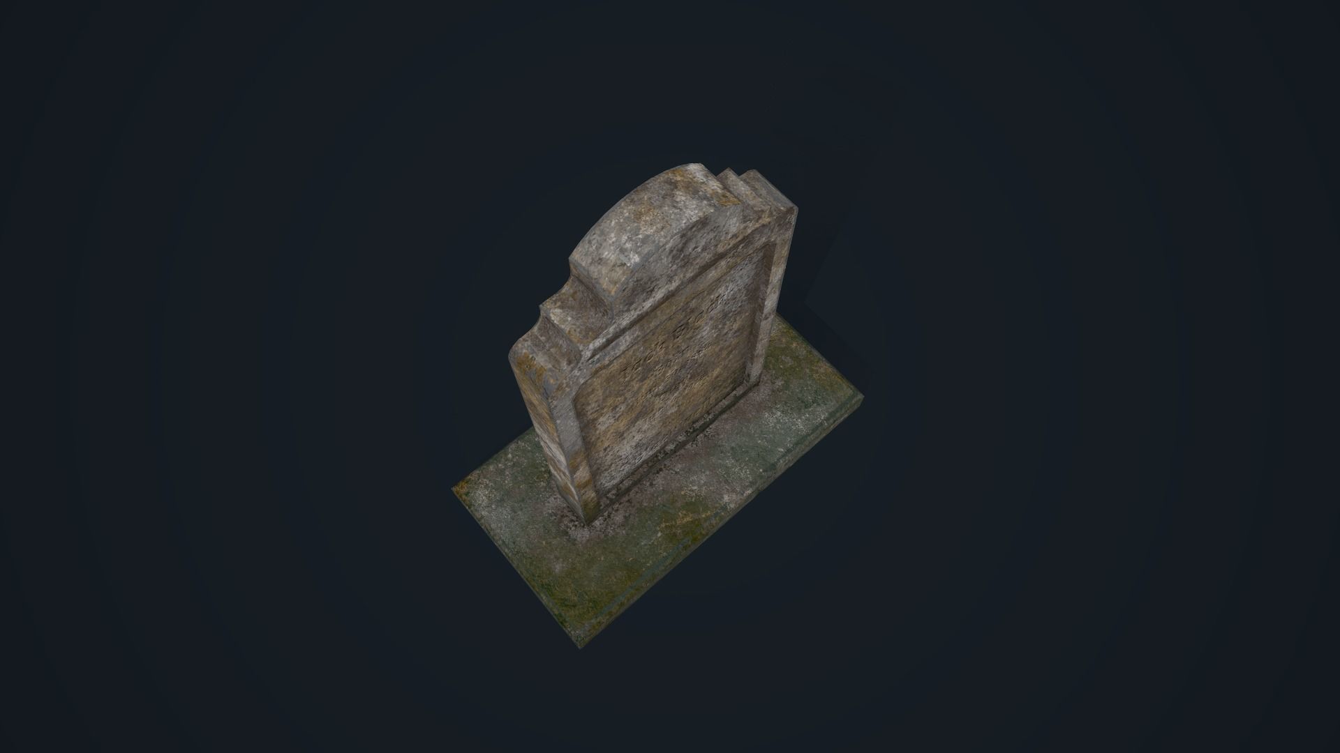 Gravestone 3 Low-poly 3D model_10