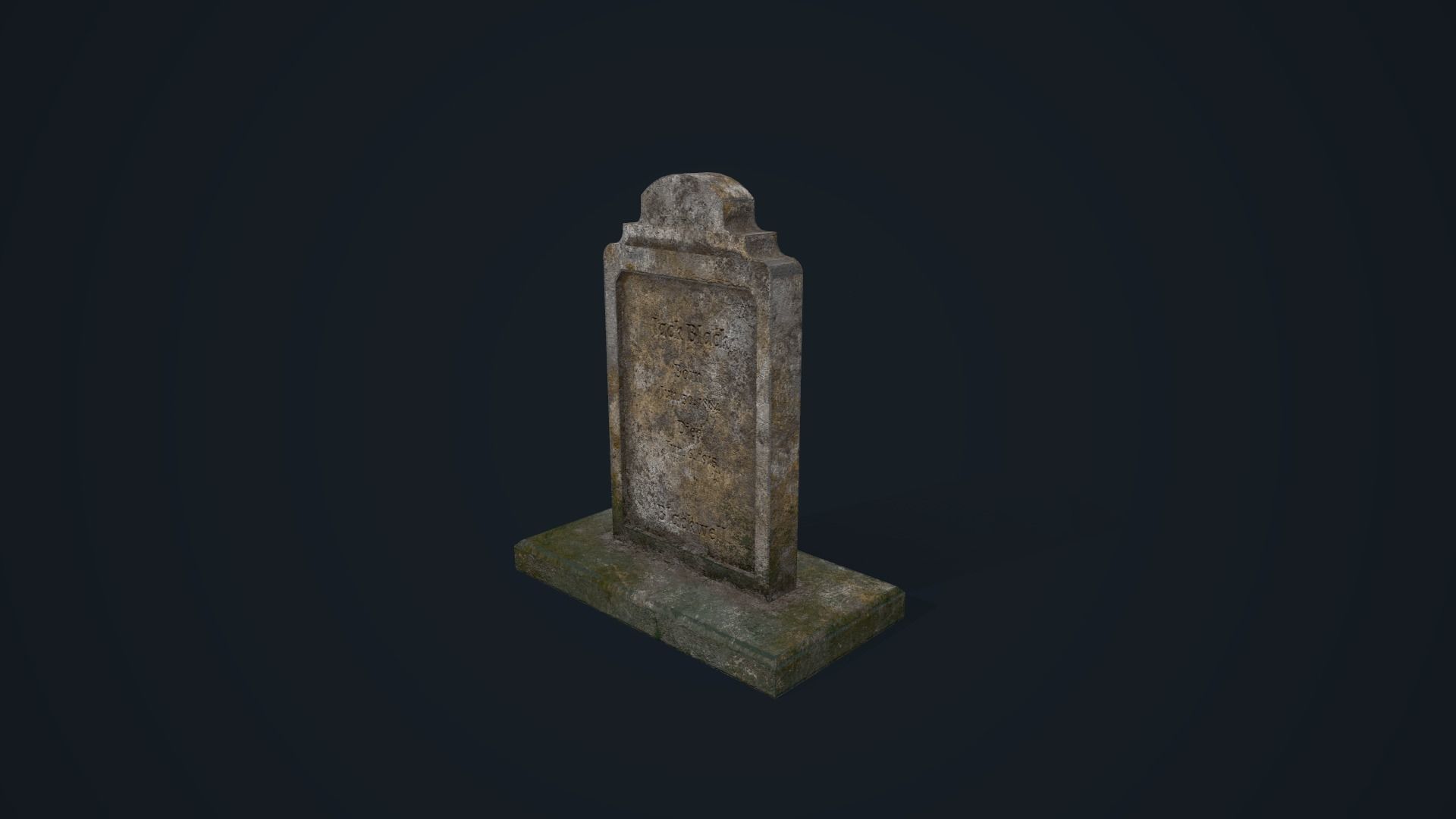 Gravestone 3 Low-poly 3D model_12