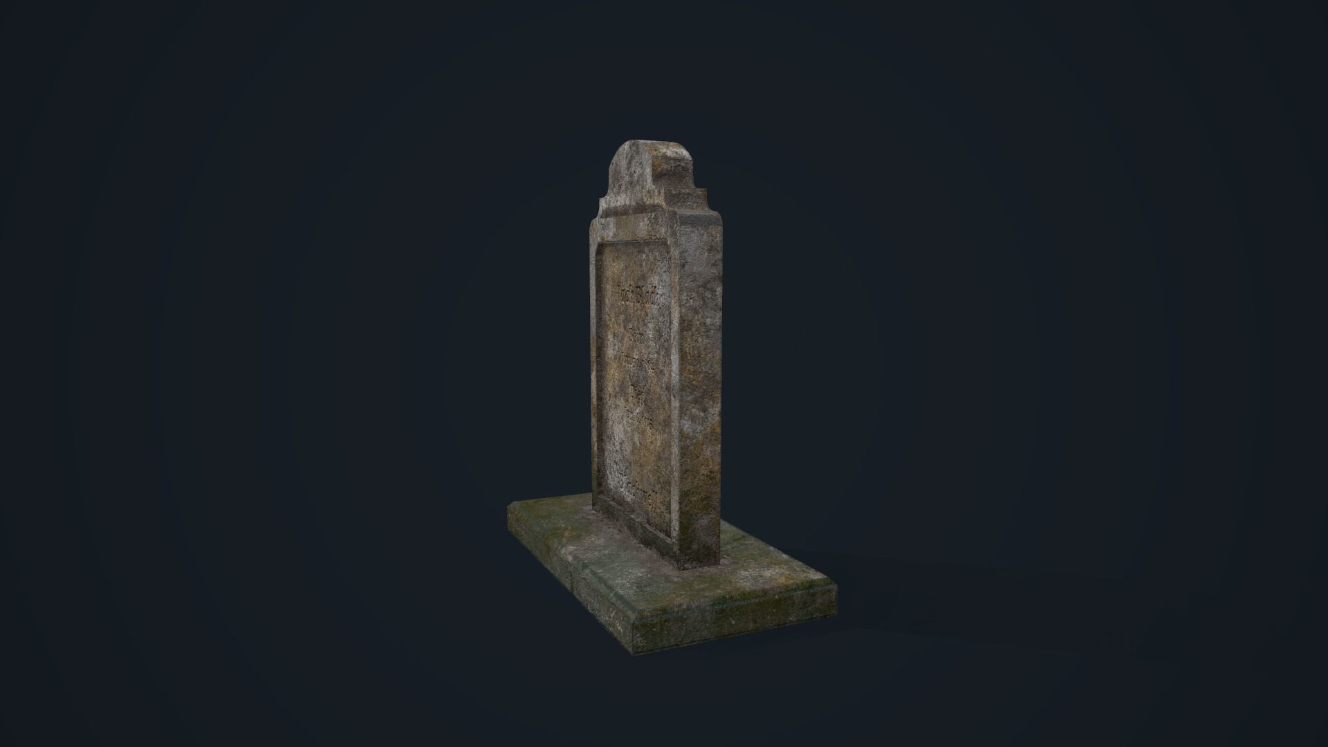 Gravestone 3 Low-poly 3D model_2