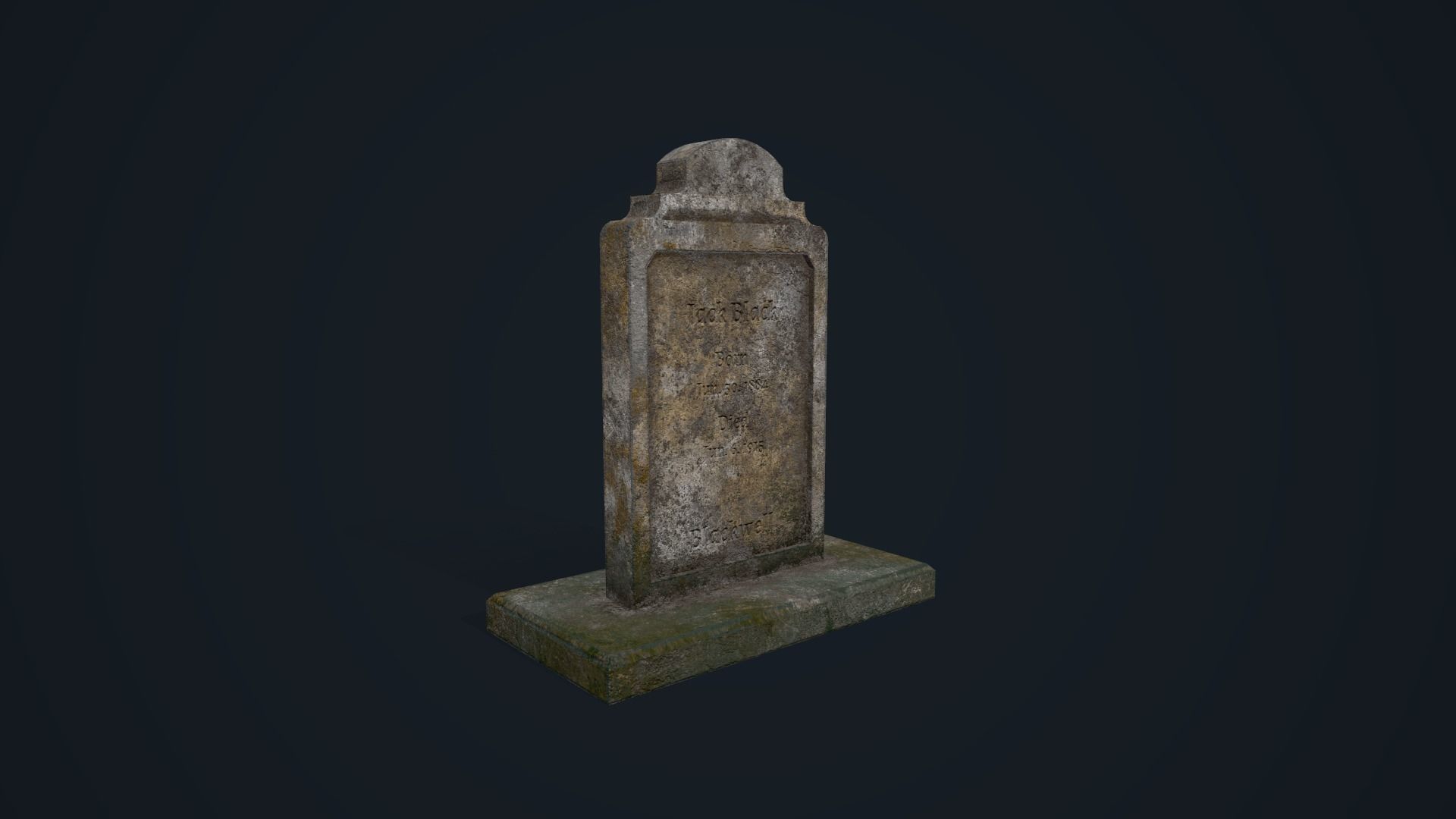 Gravestone 3 Low-poly 3D model_8