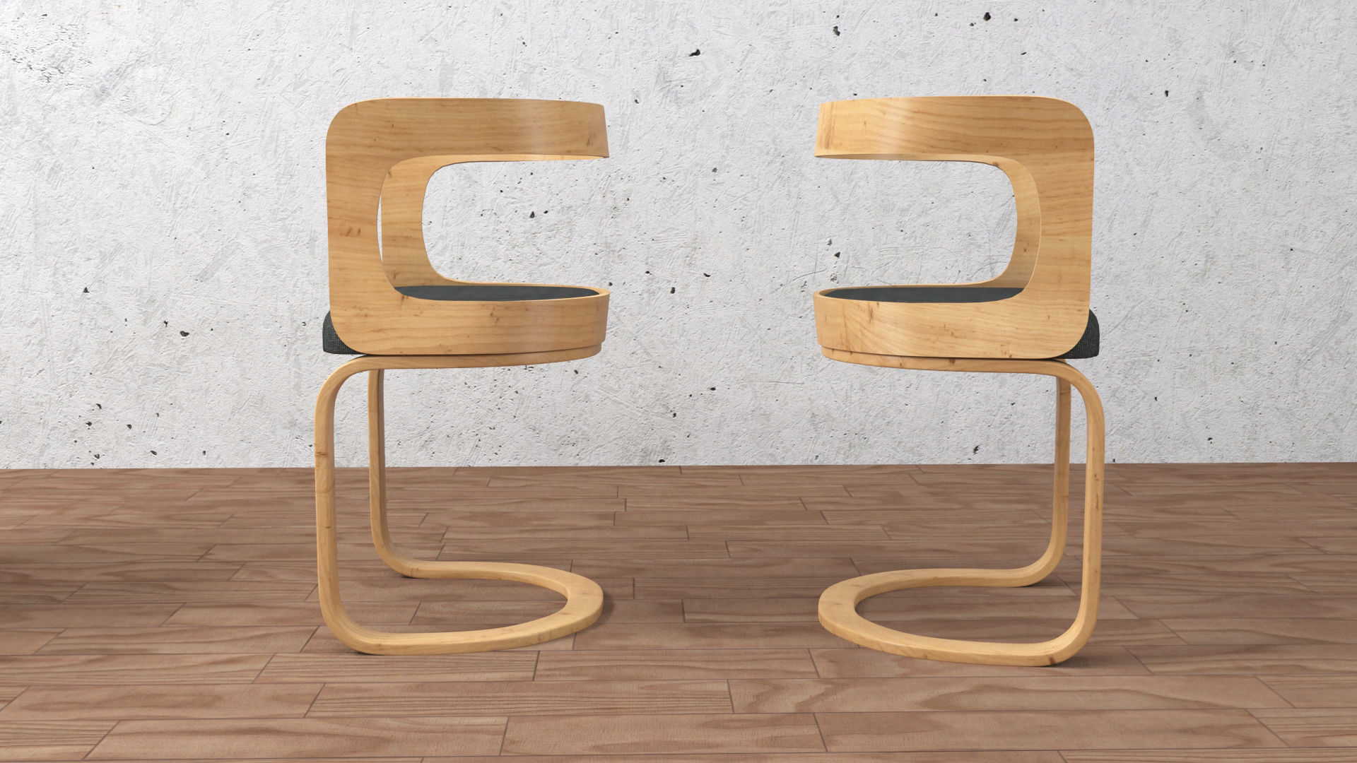 chair and table 3D model_4