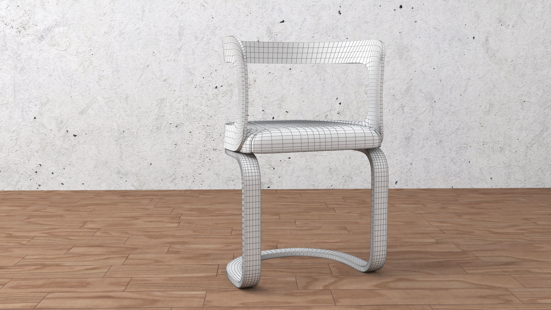 chair and table 3D model_11