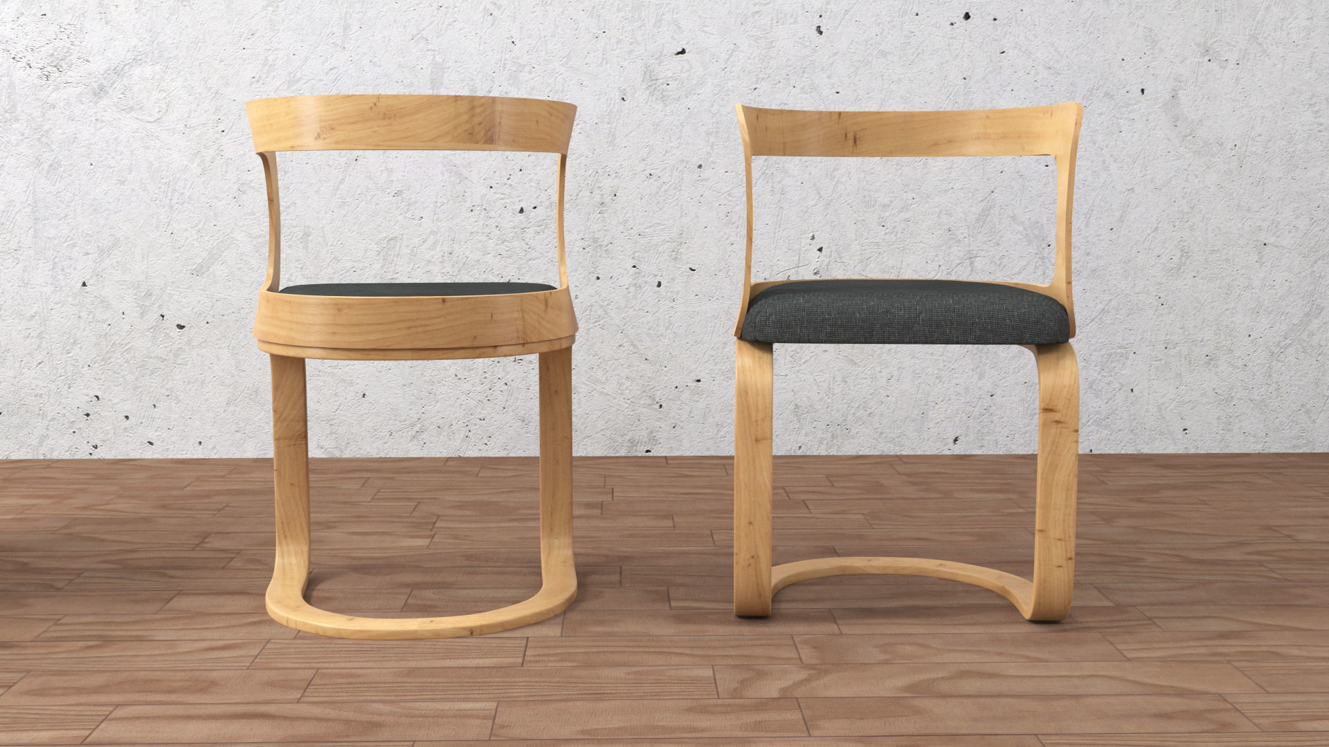 chair and table 3D model_3