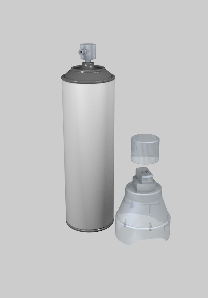 Air Spray Can with Face Mask for Inhalation 3D model_7