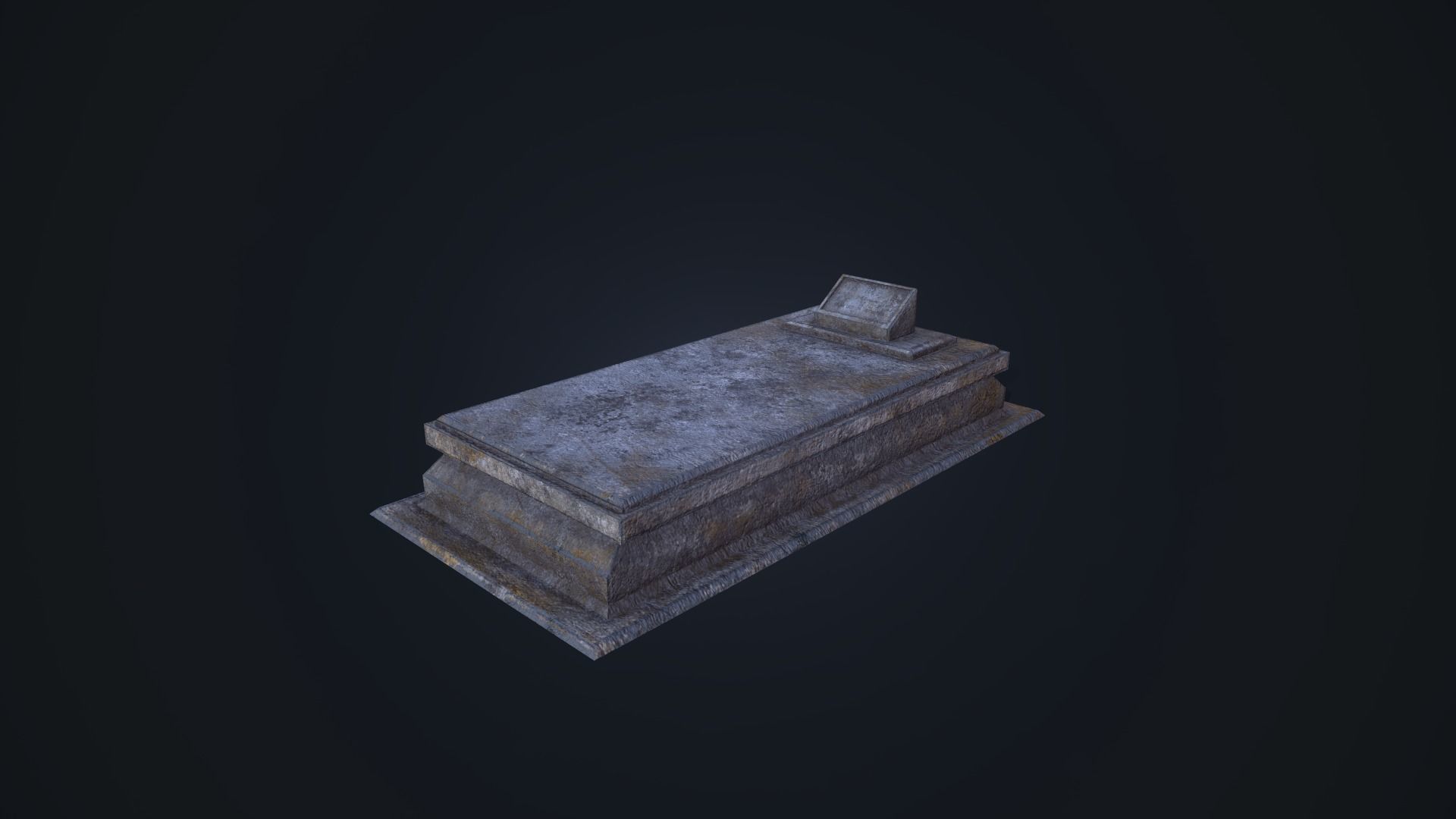 Gravestone 6 stone coffin Low-poly 3D model_3