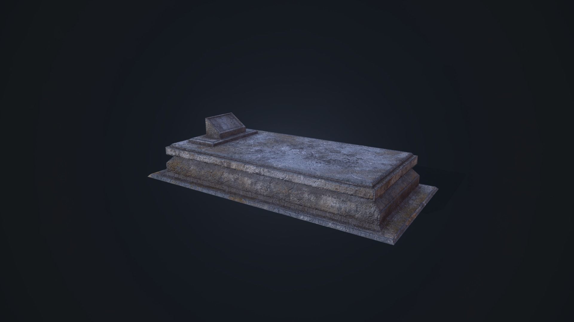 Gravestone 6 stone coffin Low-poly 3D model_9
