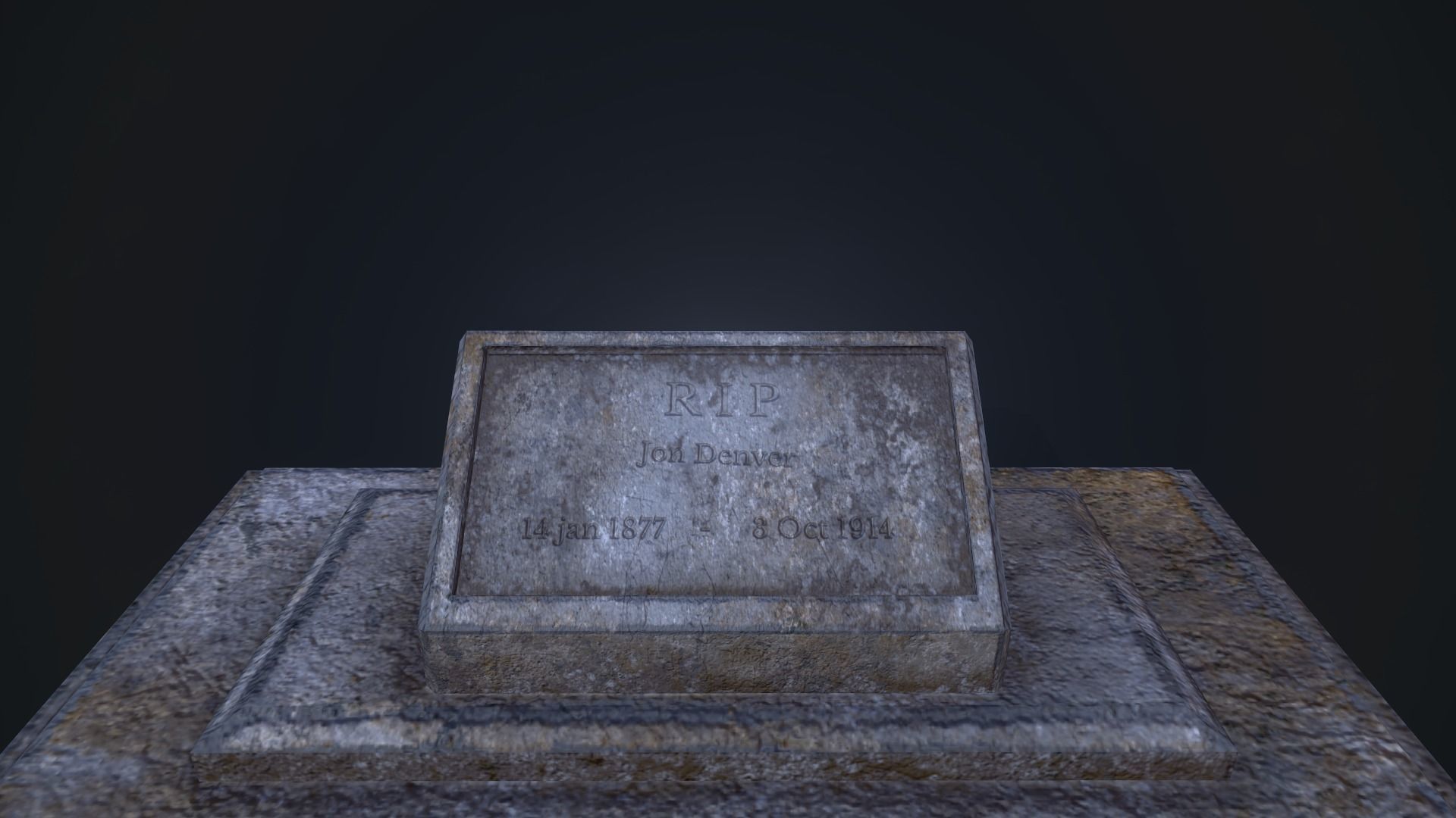 Gravestone 6 stone coffin Low-poly 3D model_12