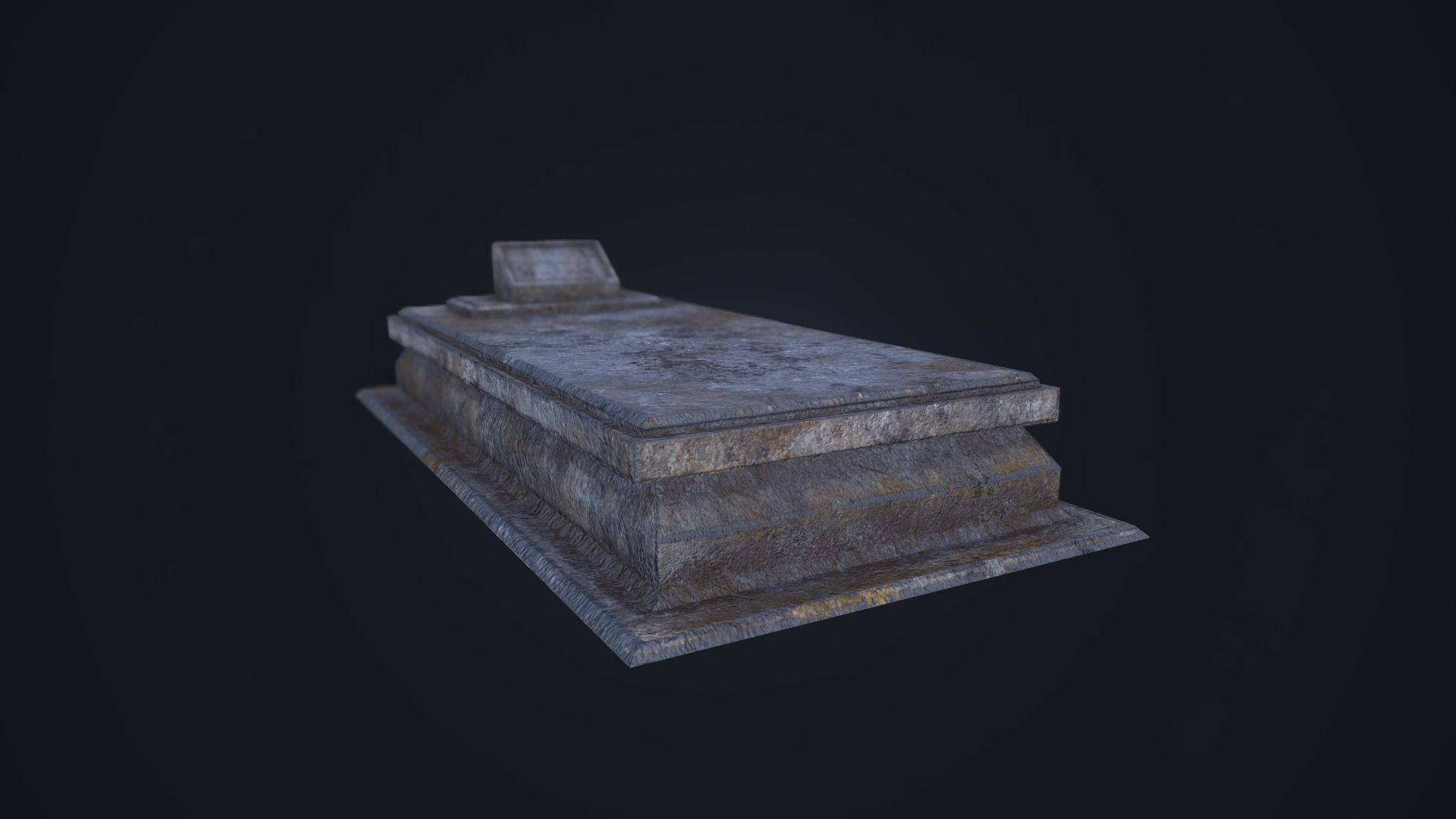 Gravestone 6 stone coffin Low-poly 3D model_13